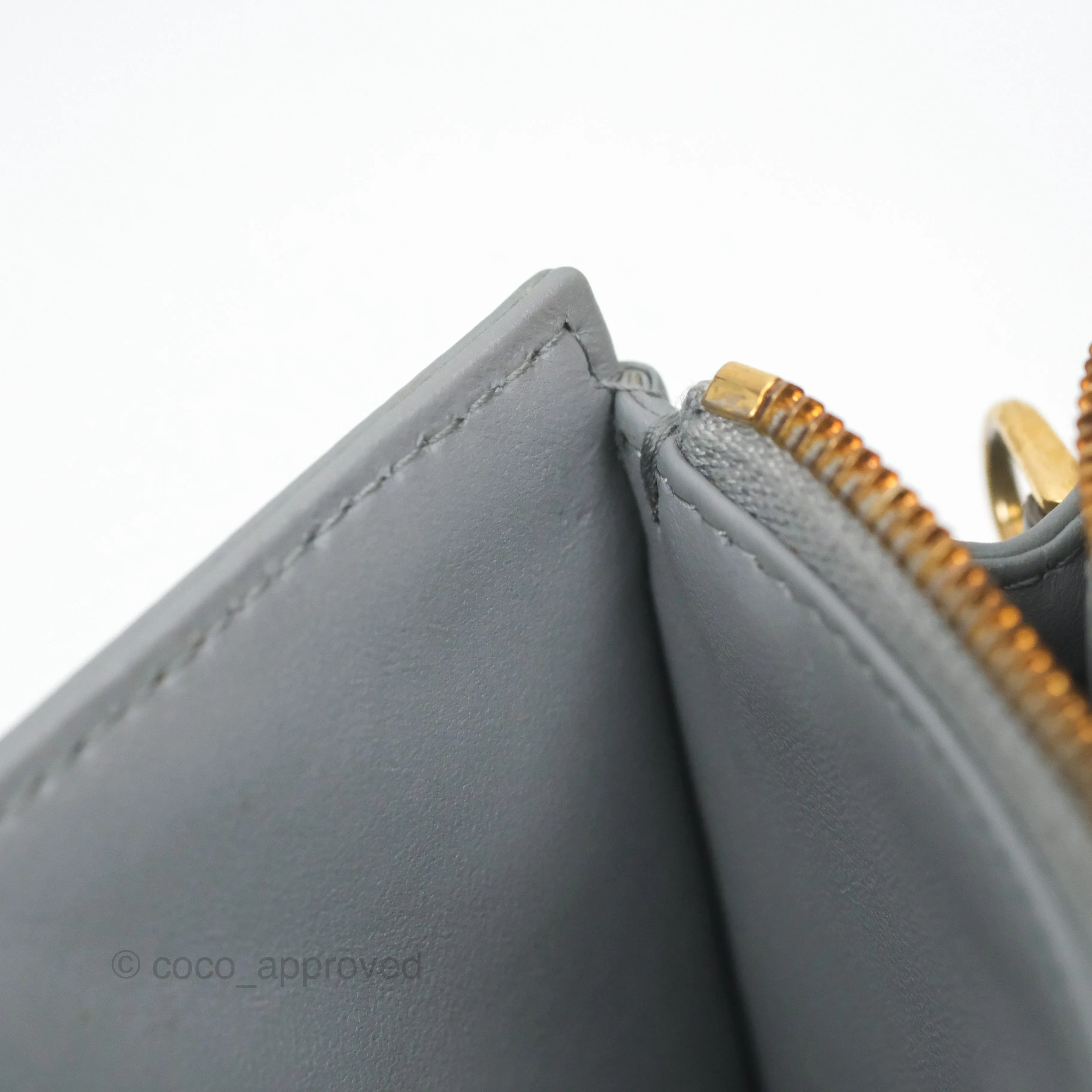 Christian Dior Dior Caro Every Dior Pouch Stone Gray Cannage Calfskin