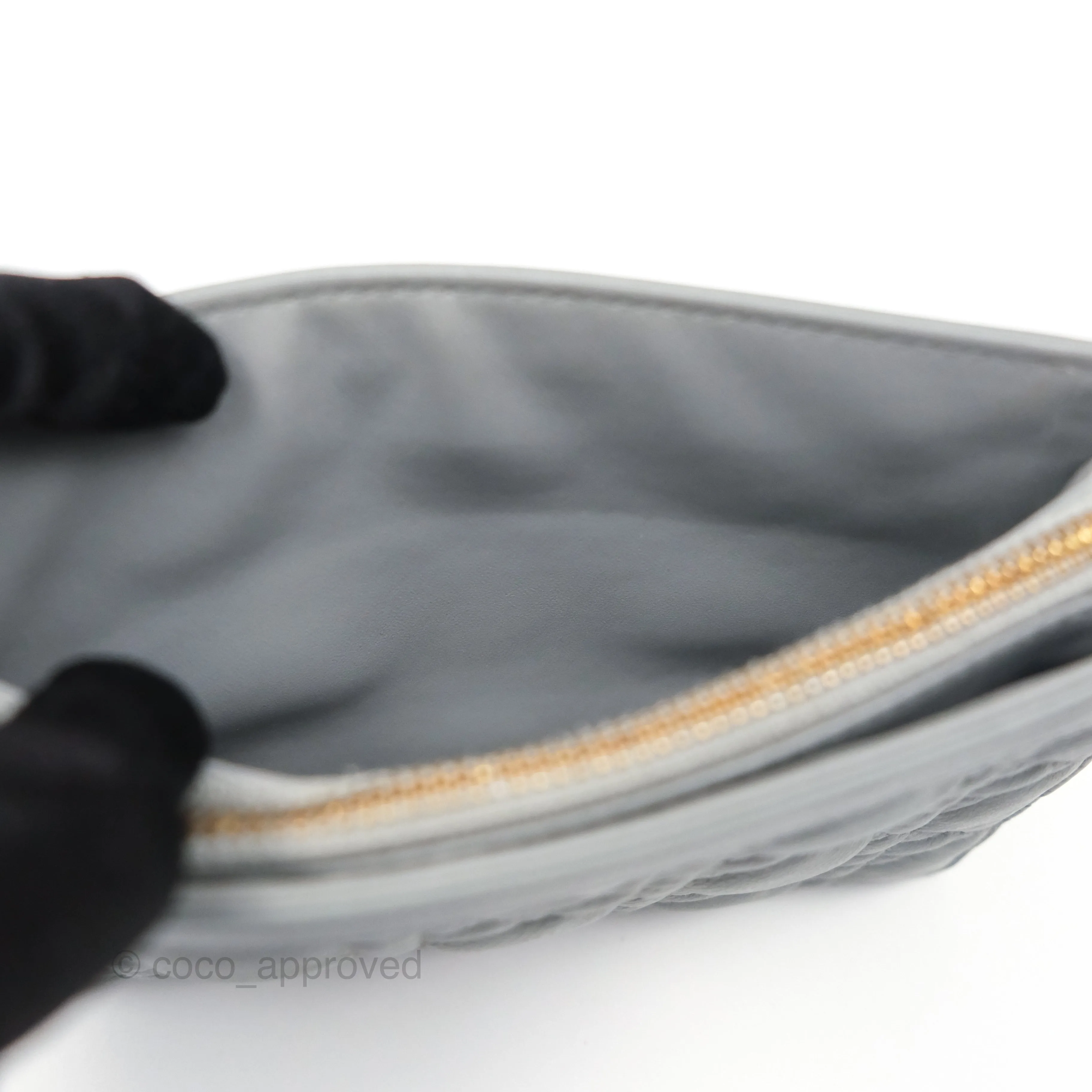 Christian Dior Dior Caro Every Dior Pouch Stone Gray Cannage Calfskin
