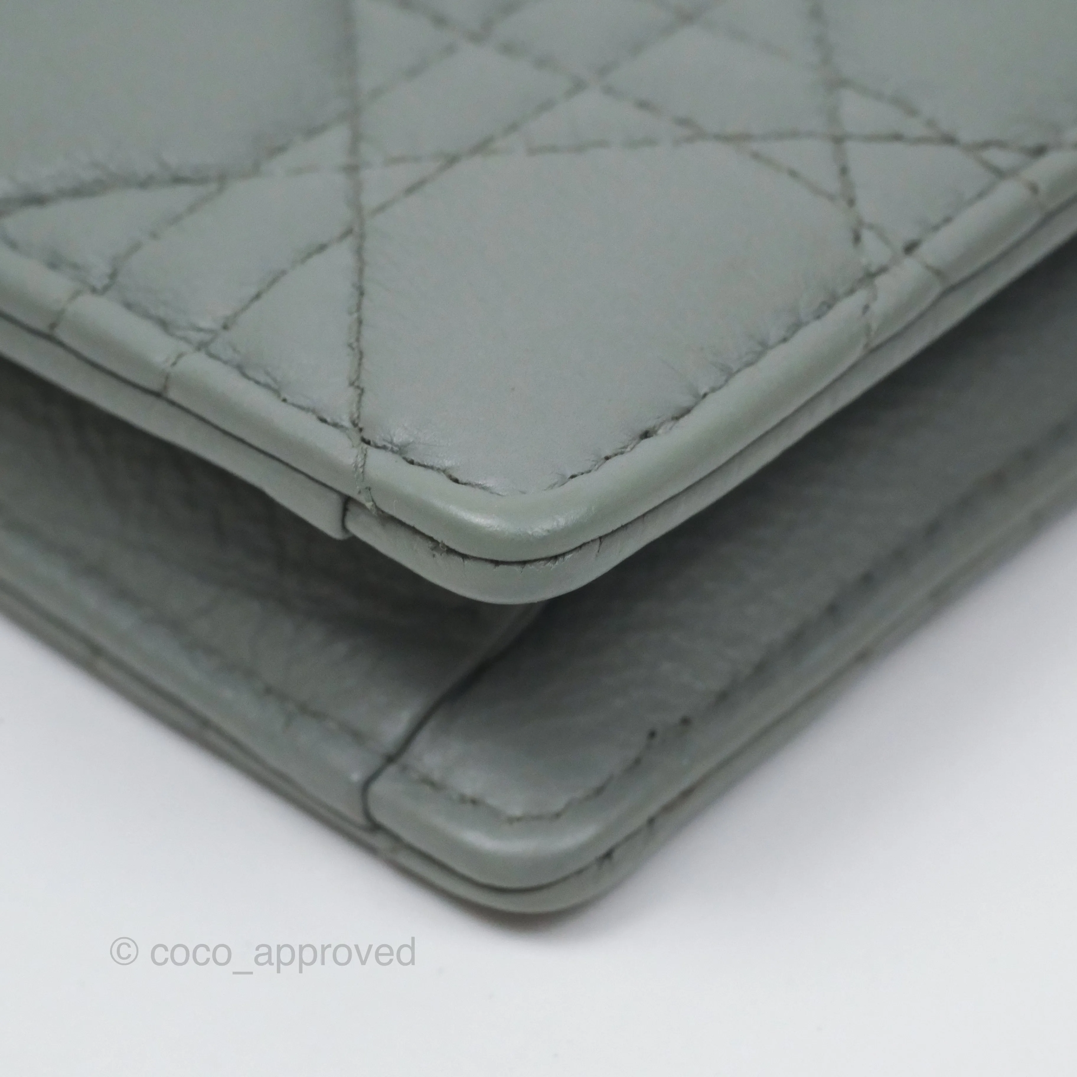 Christian Dior Dior Caro Every Dior Pouch Stone Gray Cannage Calfskin