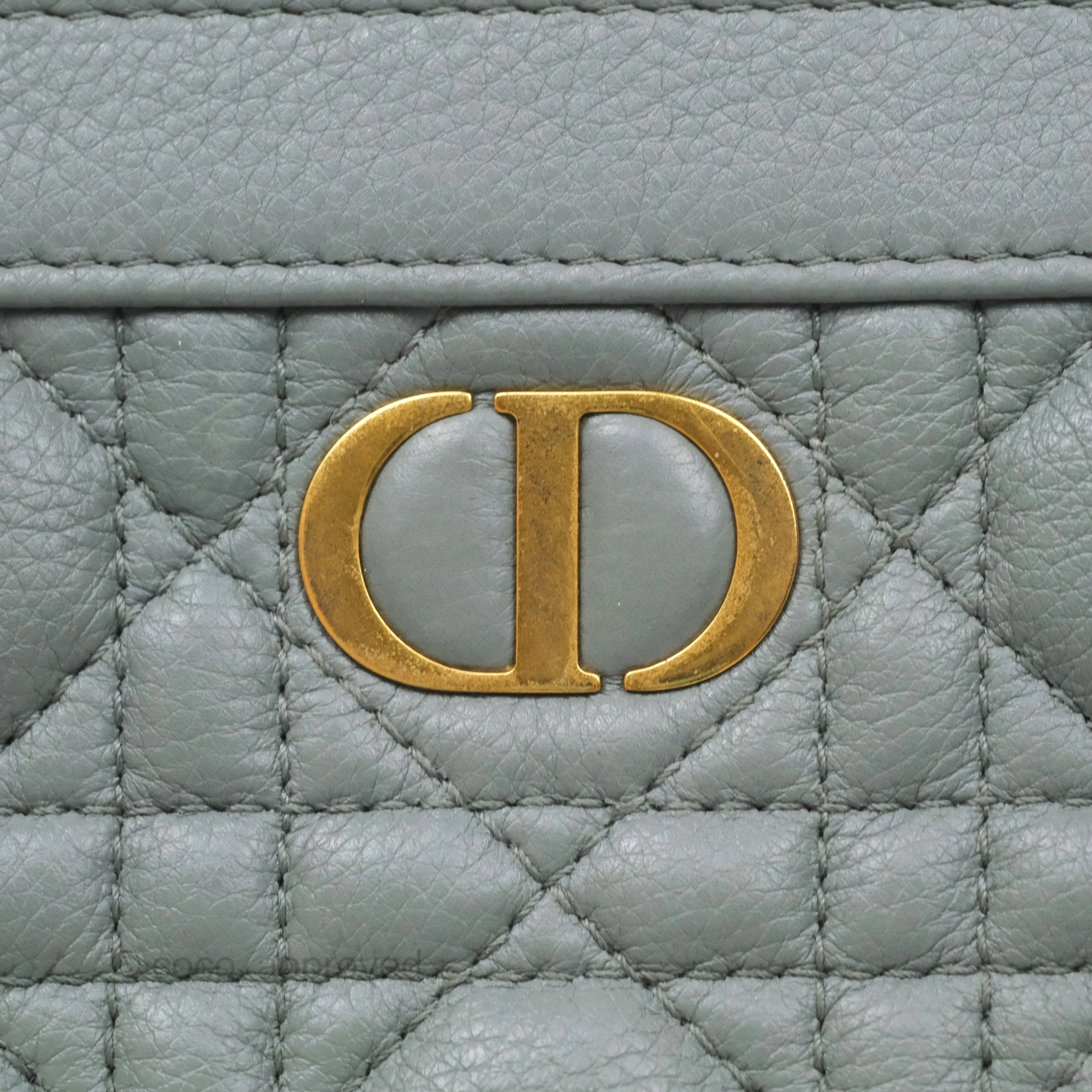 Christian Dior Dior Caro Every Dior Pouch Stone Gray Cannage Calfskin
