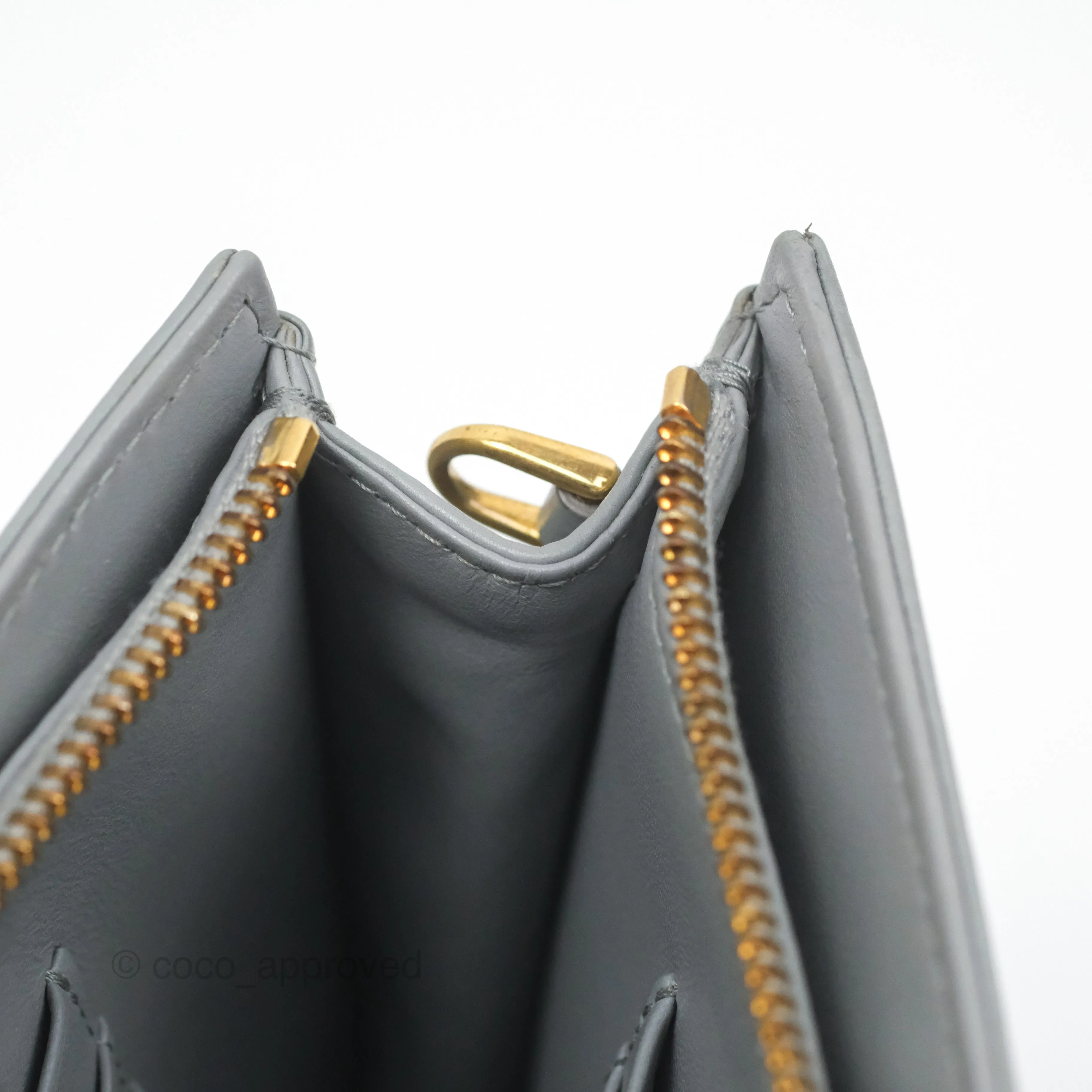 Christian Dior Dior Caro Every Dior Pouch Stone Gray Cannage Calfskin