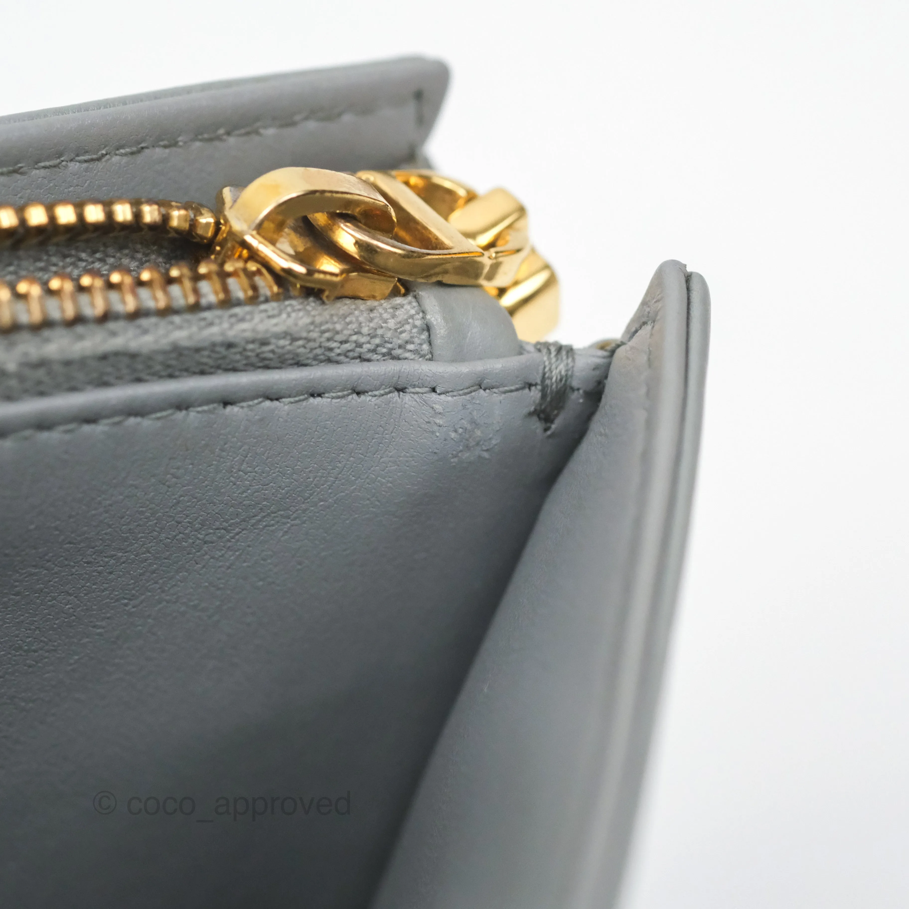 Christian Dior Dior Caro Every Dior Pouch Stone Gray Cannage Calfskin