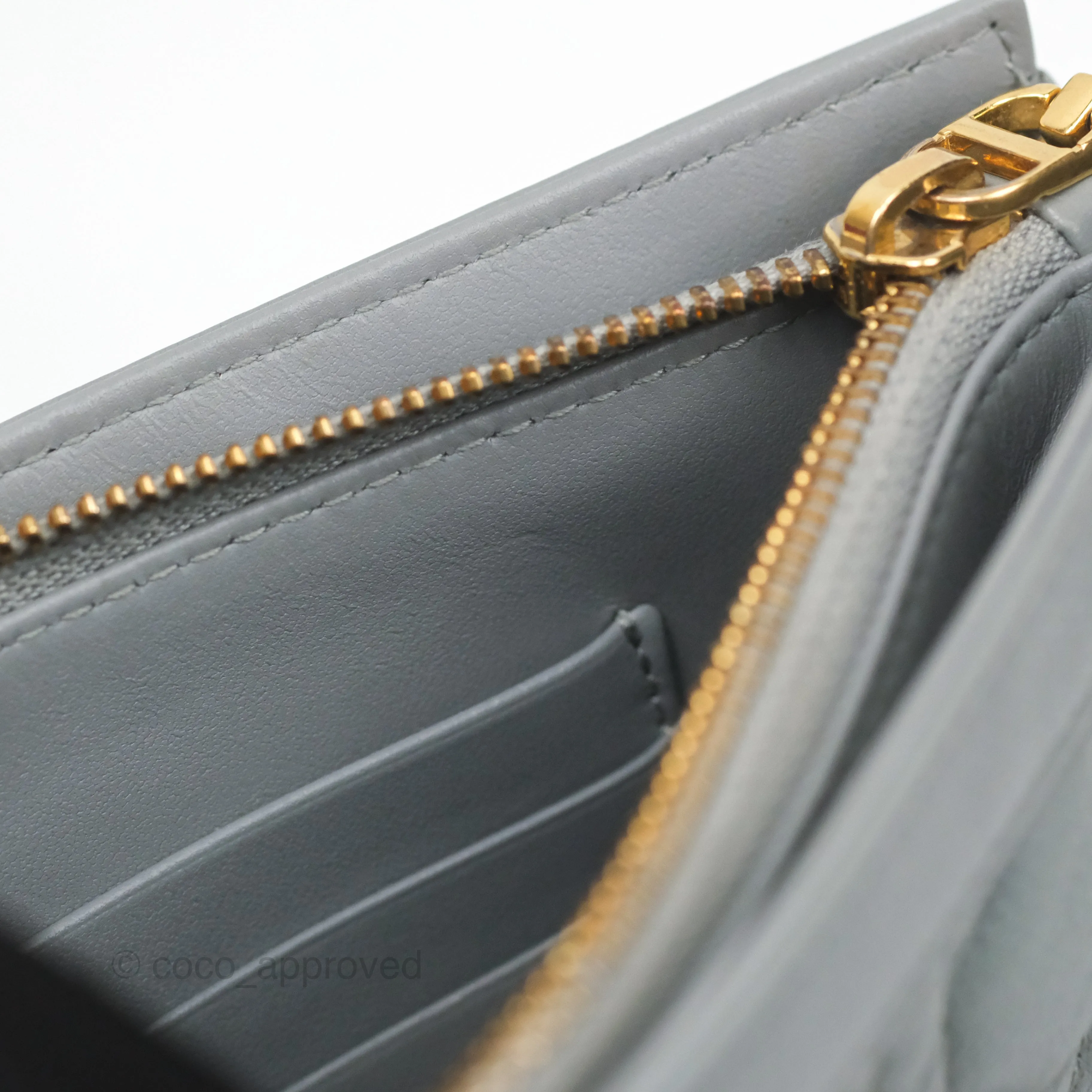 Christian Dior Dior Caro Every Dior Pouch Stone Gray Cannage Calfskin