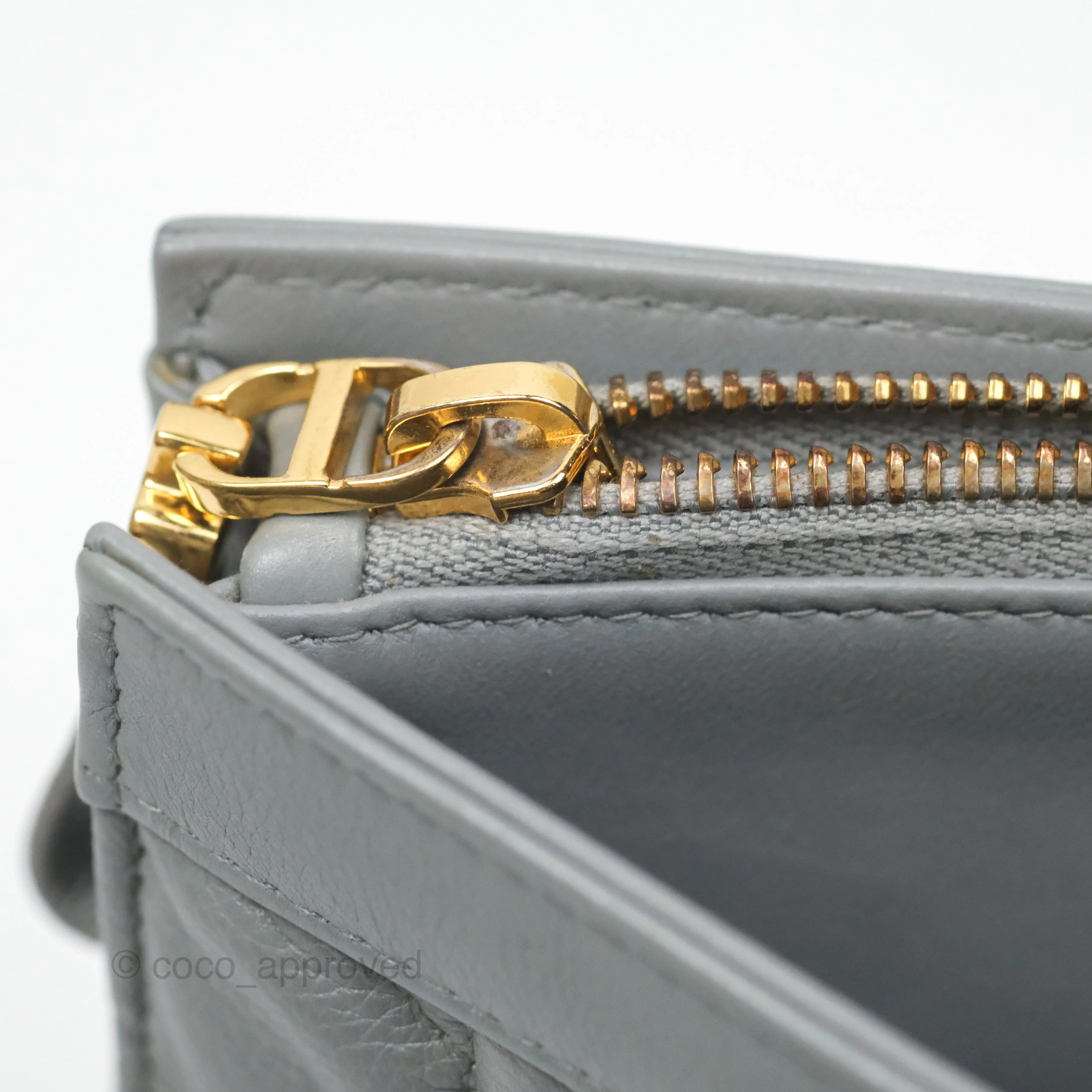 Christian Dior Dior Caro Every Dior Pouch Stone Gray Cannage Calfskin