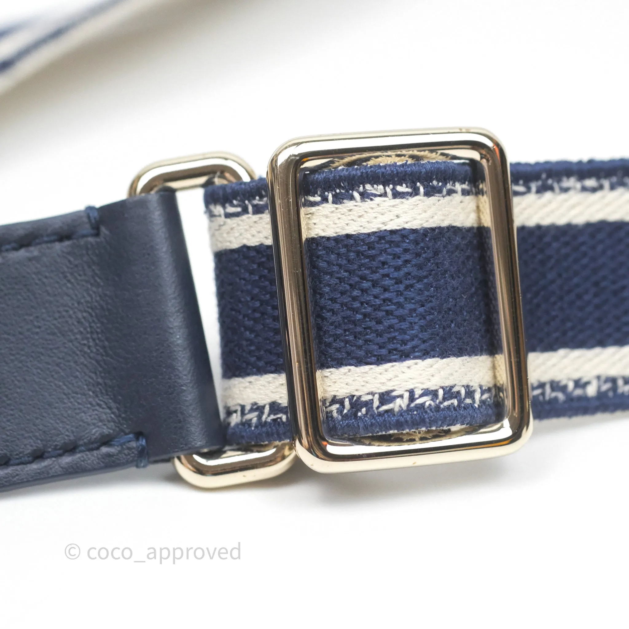 Christian Dior Dioriviera Medium Lady D-Joy Bag Natural Rattan and Blue Dior Oblique Jacquard