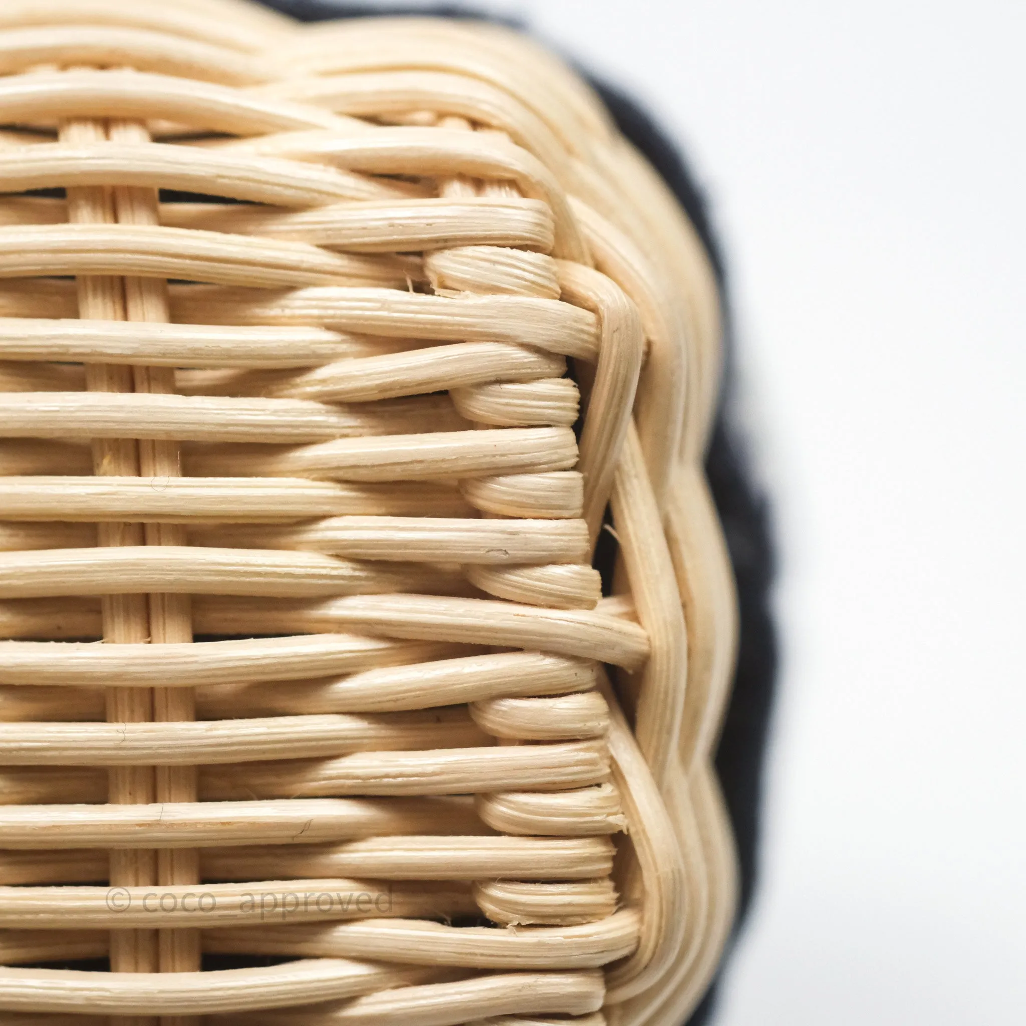 Christian Dior Dioriviera Medium Lady D-Joy Bag Natural Rattan and Blue Dior Oblique Jacquard