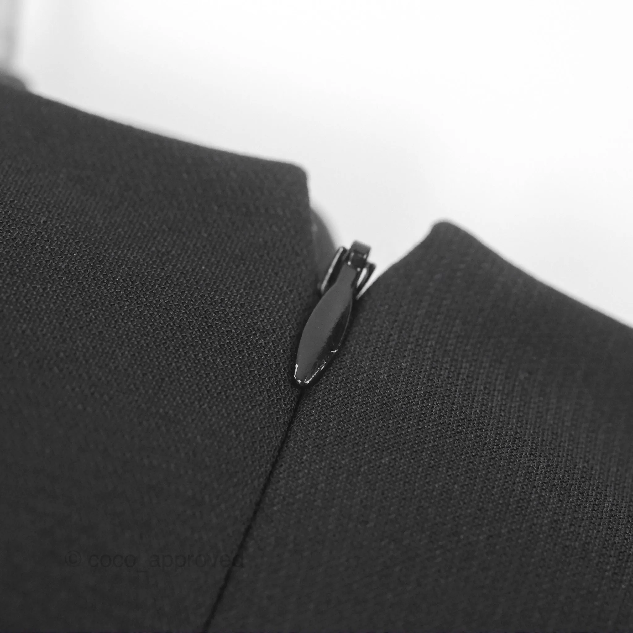 Christian Dior Gathered Mini Dress Black Wool Silk Size 34