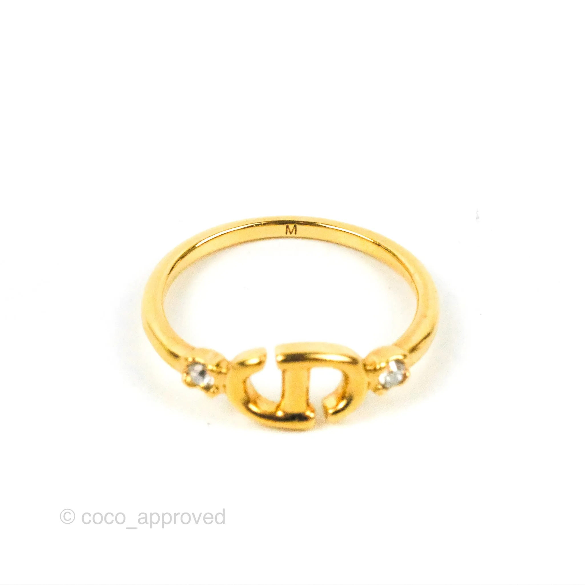 Christian Dior Gold Pearl CD Ring
