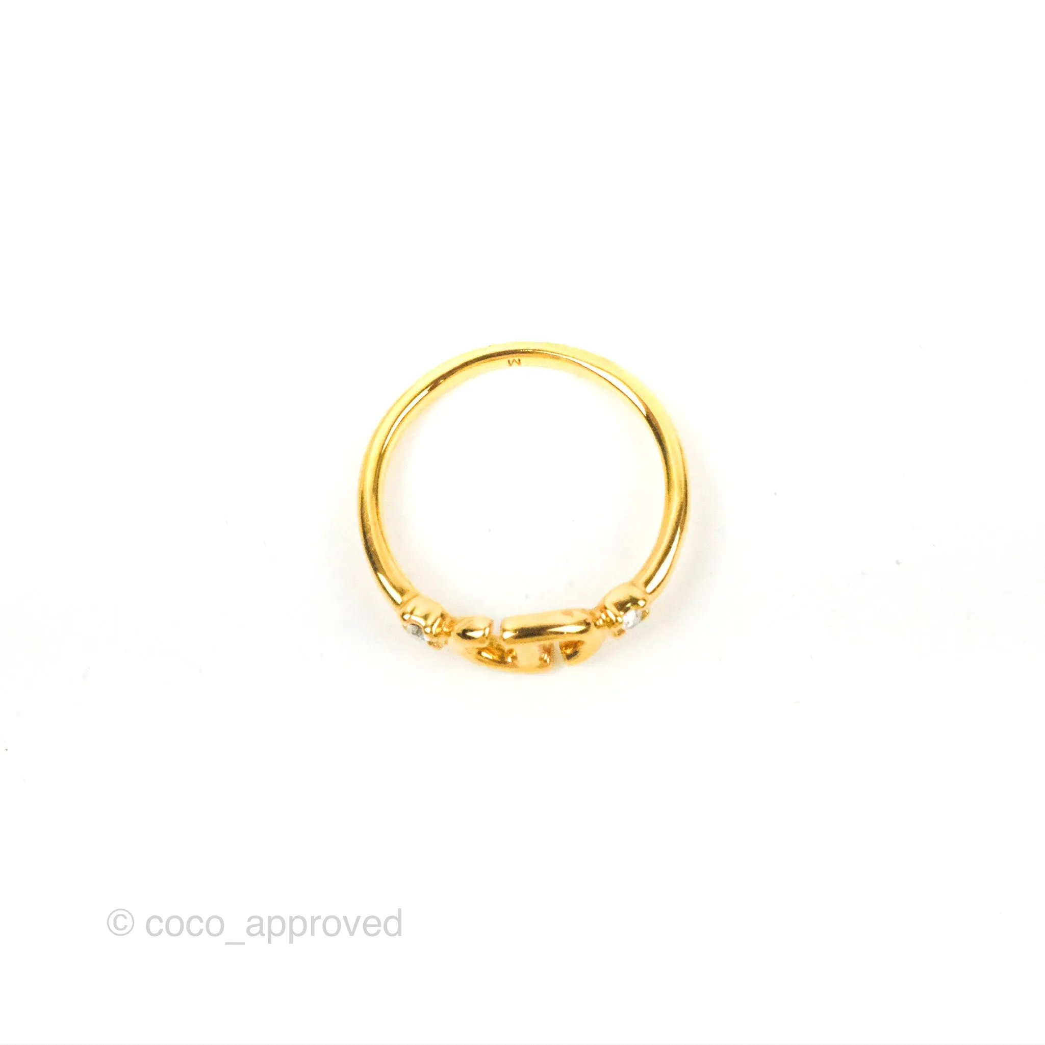 Christian Dior Gold Pearl CD Ring