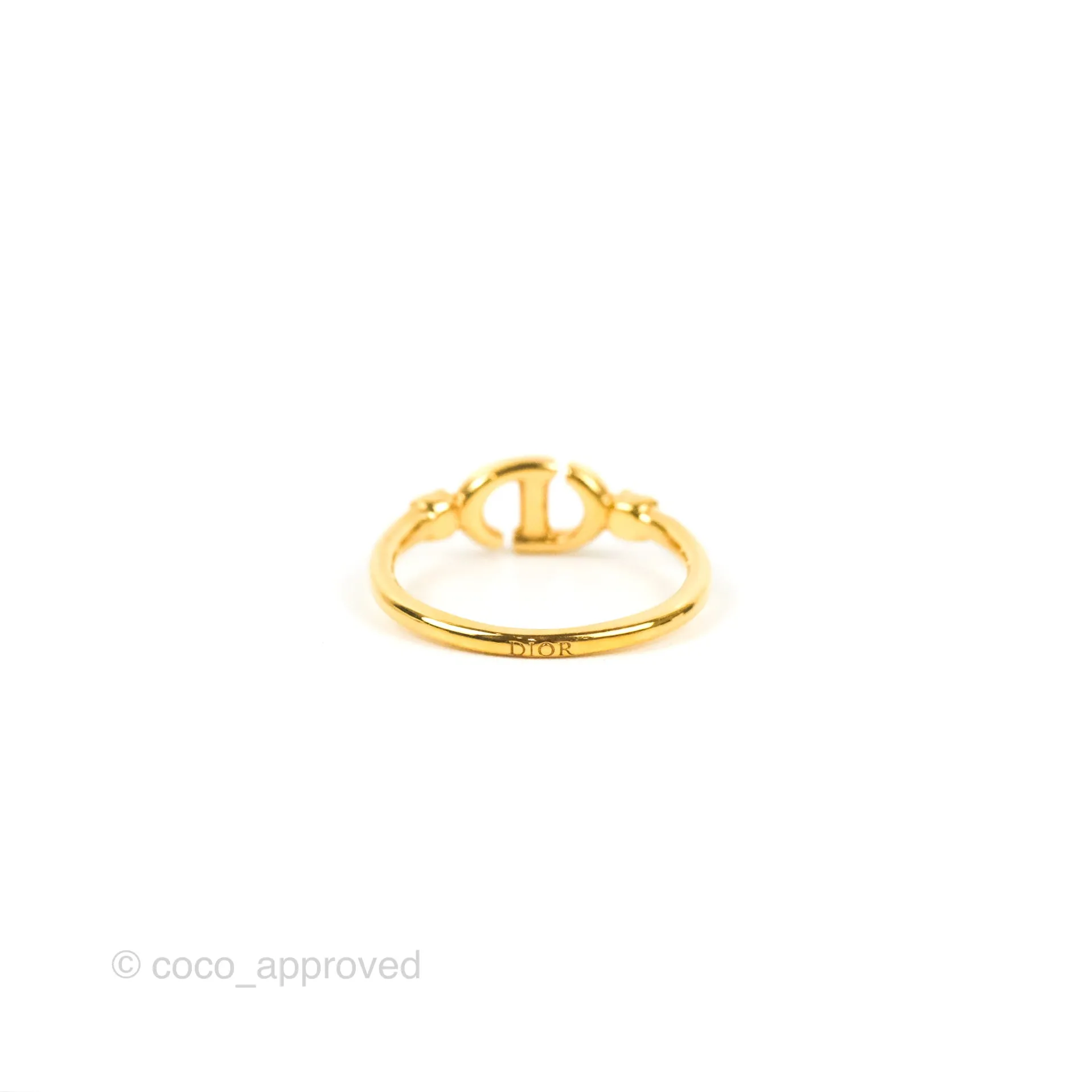 Christian Dior Gold Pearl CD Ring