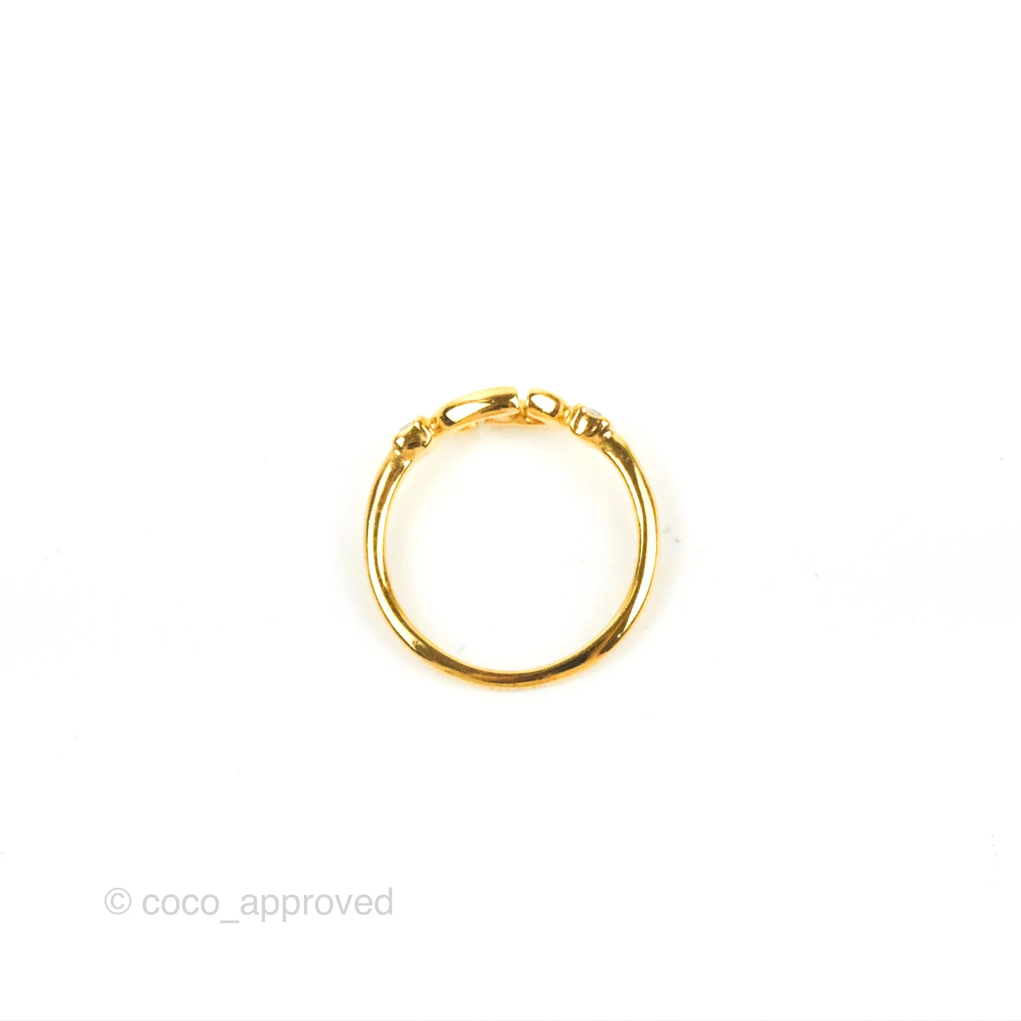 Christian Dior Gold Pearl CD Ring