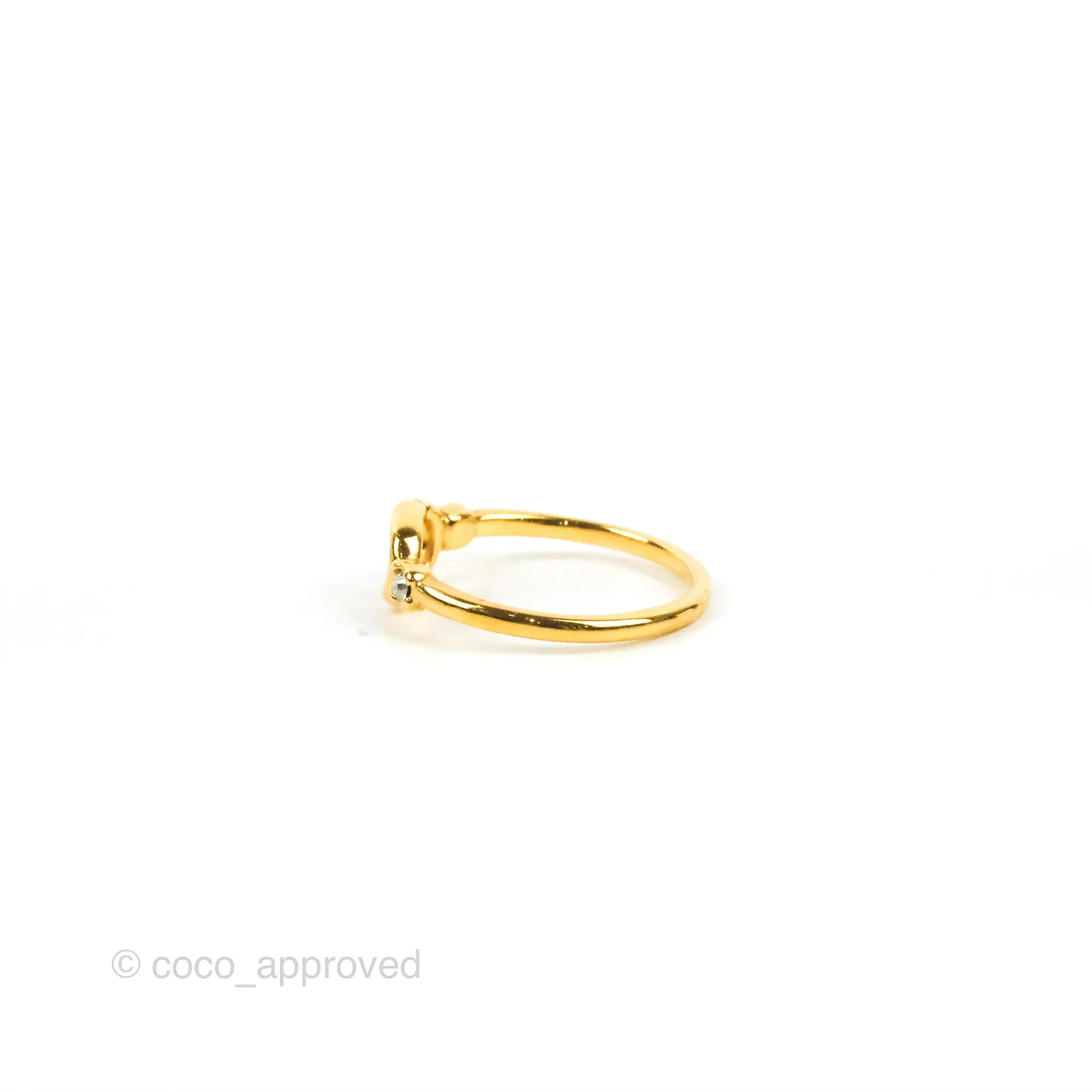 Christian Dior Gold Pearl CD Ring