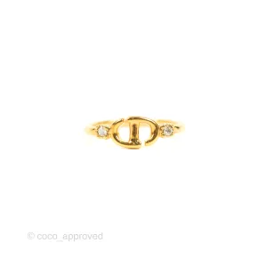 Christian Dior Gold Pearl CD Ring