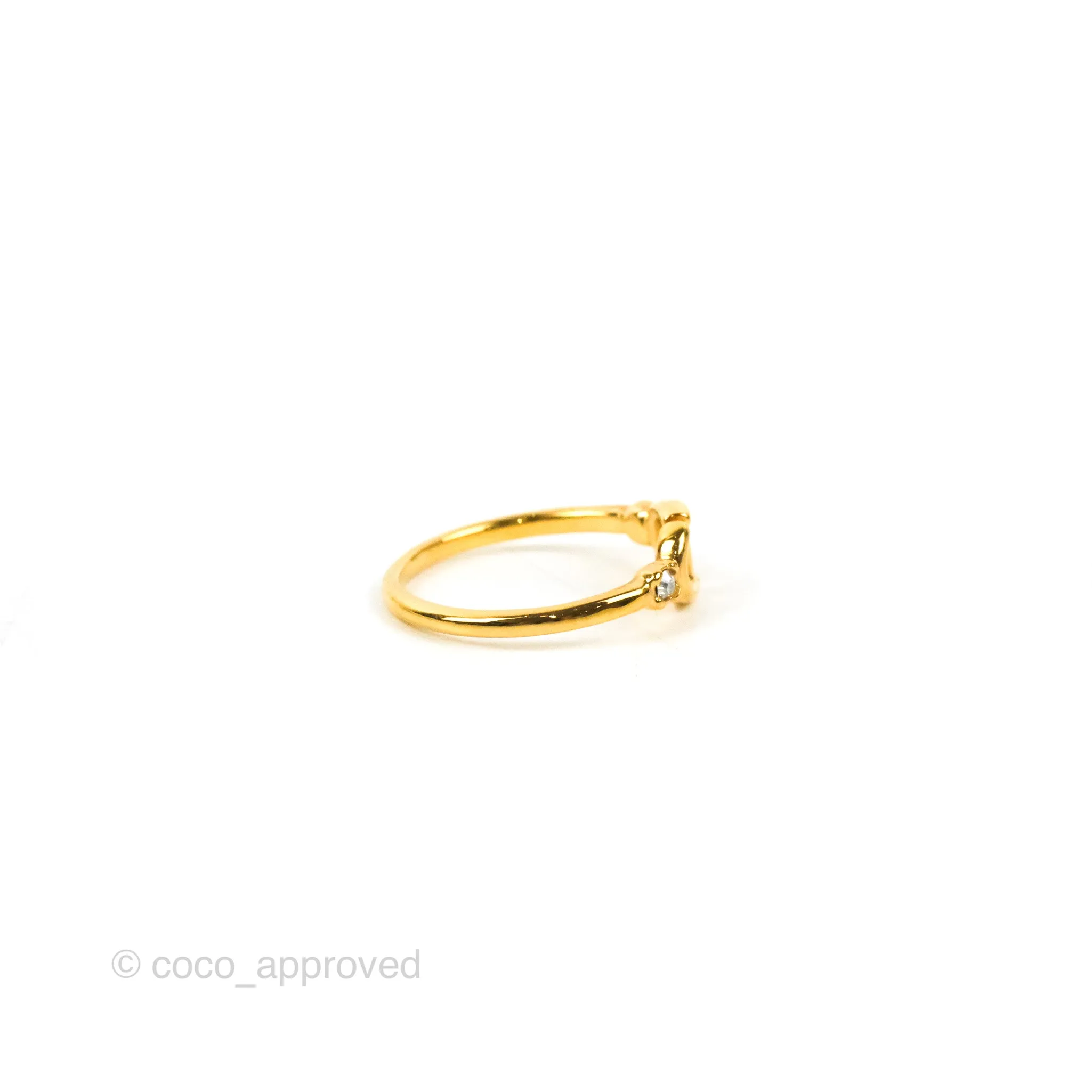 Christian Dior Gold Pearl CD Ring