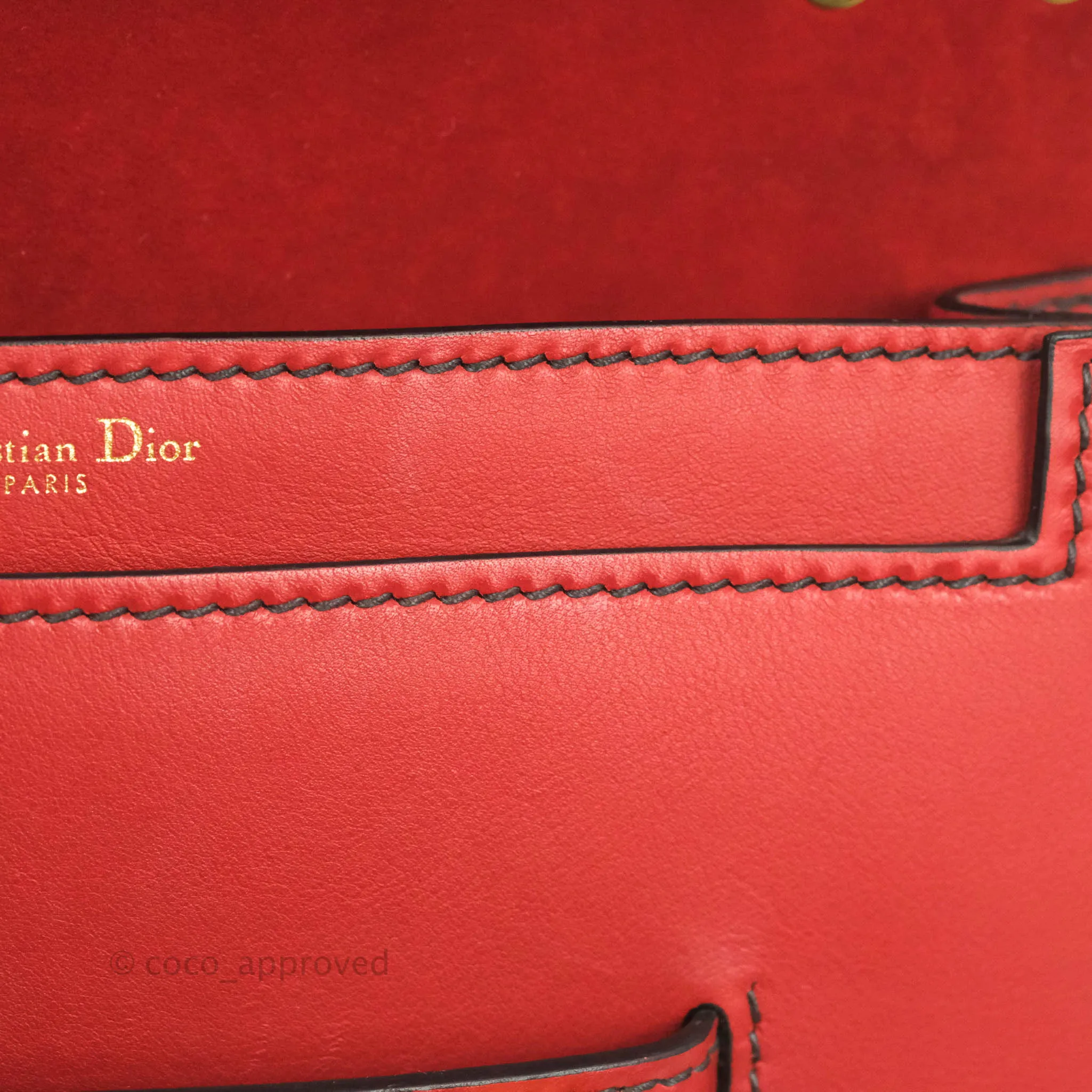 Christian Dior J'Adior Chain Flap Bag Red Calfskin
