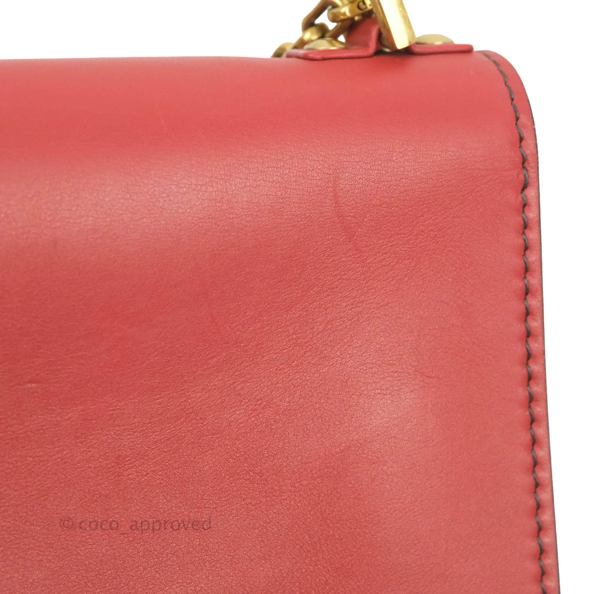 Christian Dior J'Adior Chain Flap Bag Red Calfskin