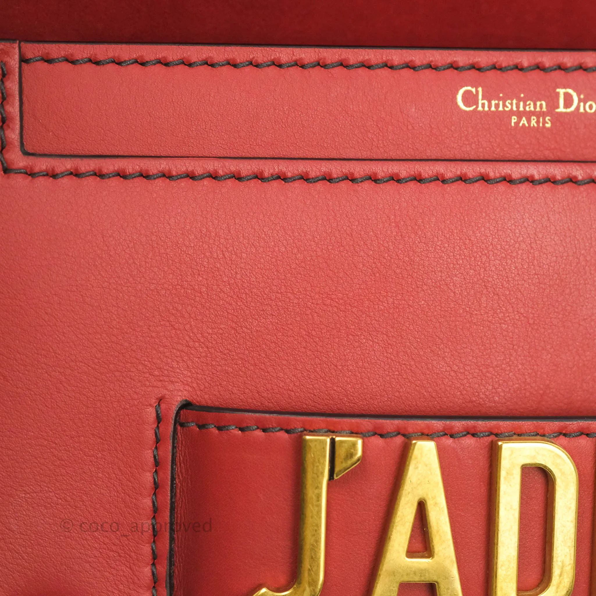 Christian Dior J'Adior Chain Flap Bag Red Calfskin