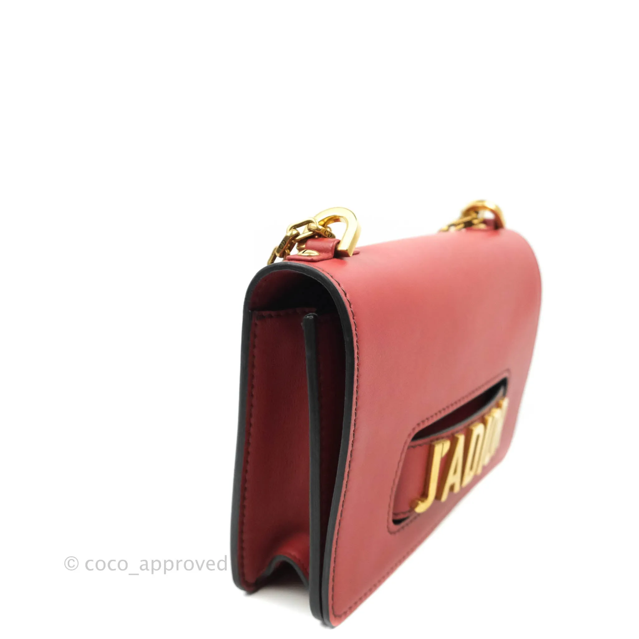 Christian Dior J'Adior Chain Flap Bag Red Calfskin