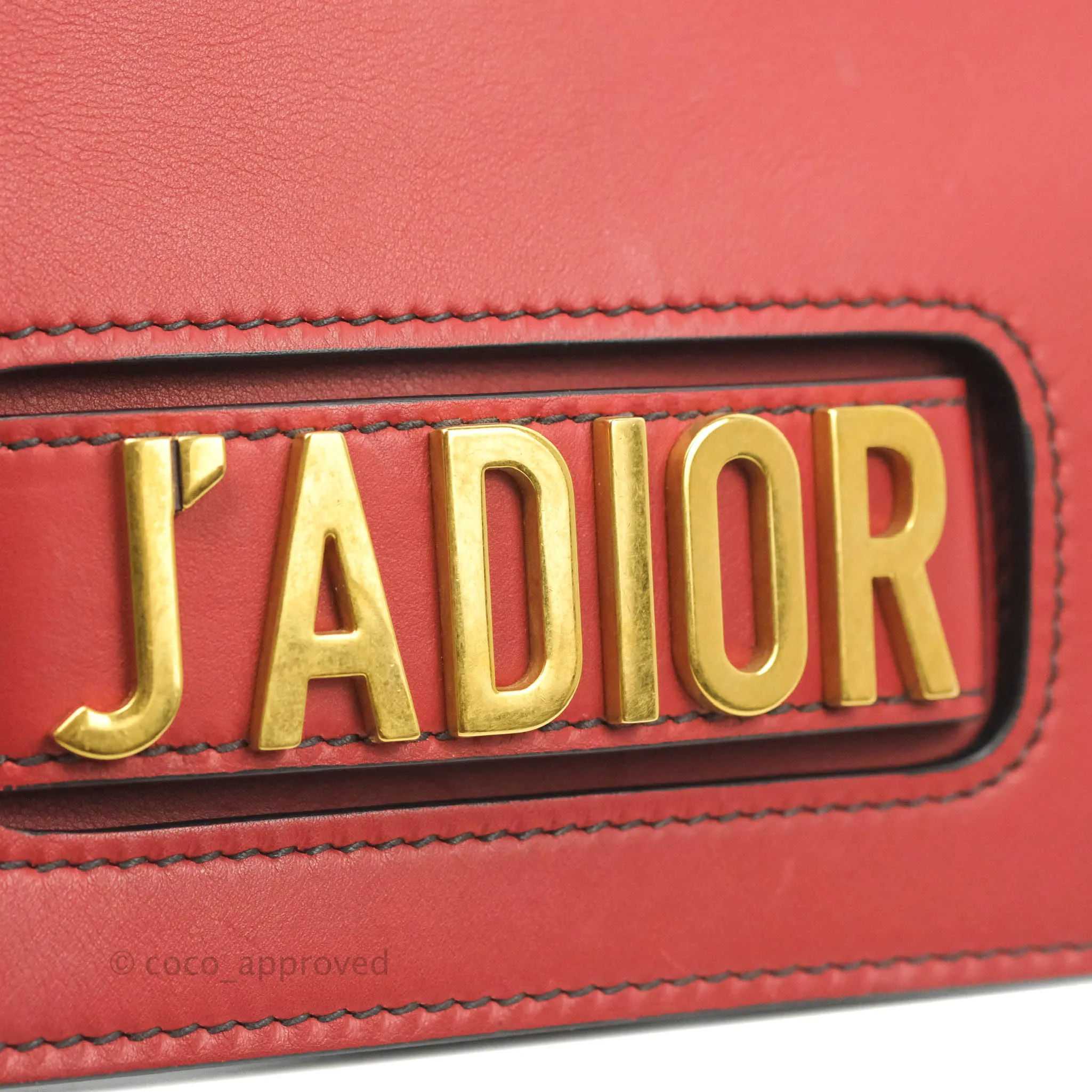 Christian Dior J'Adior Chain Flap Bag Red Calfskin