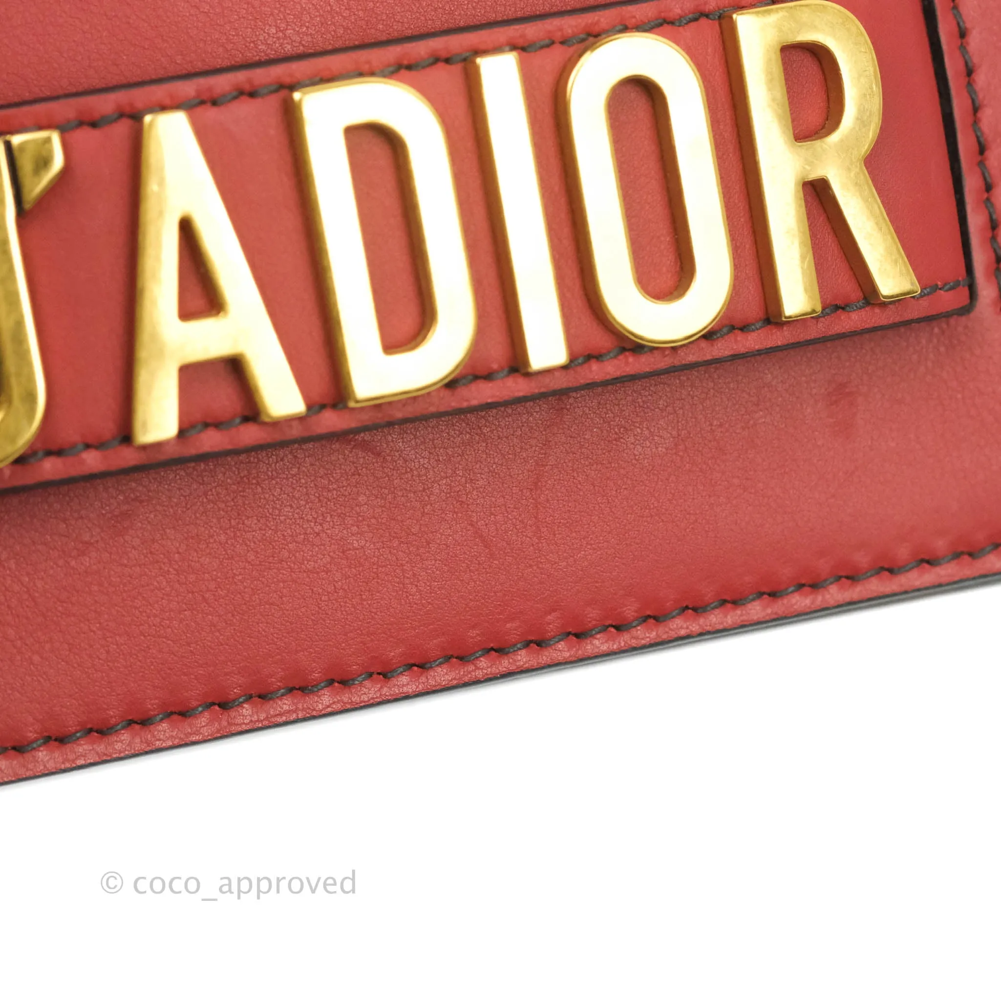 Christian Dior J'Adior Chain Flap Bag Red Calfskin