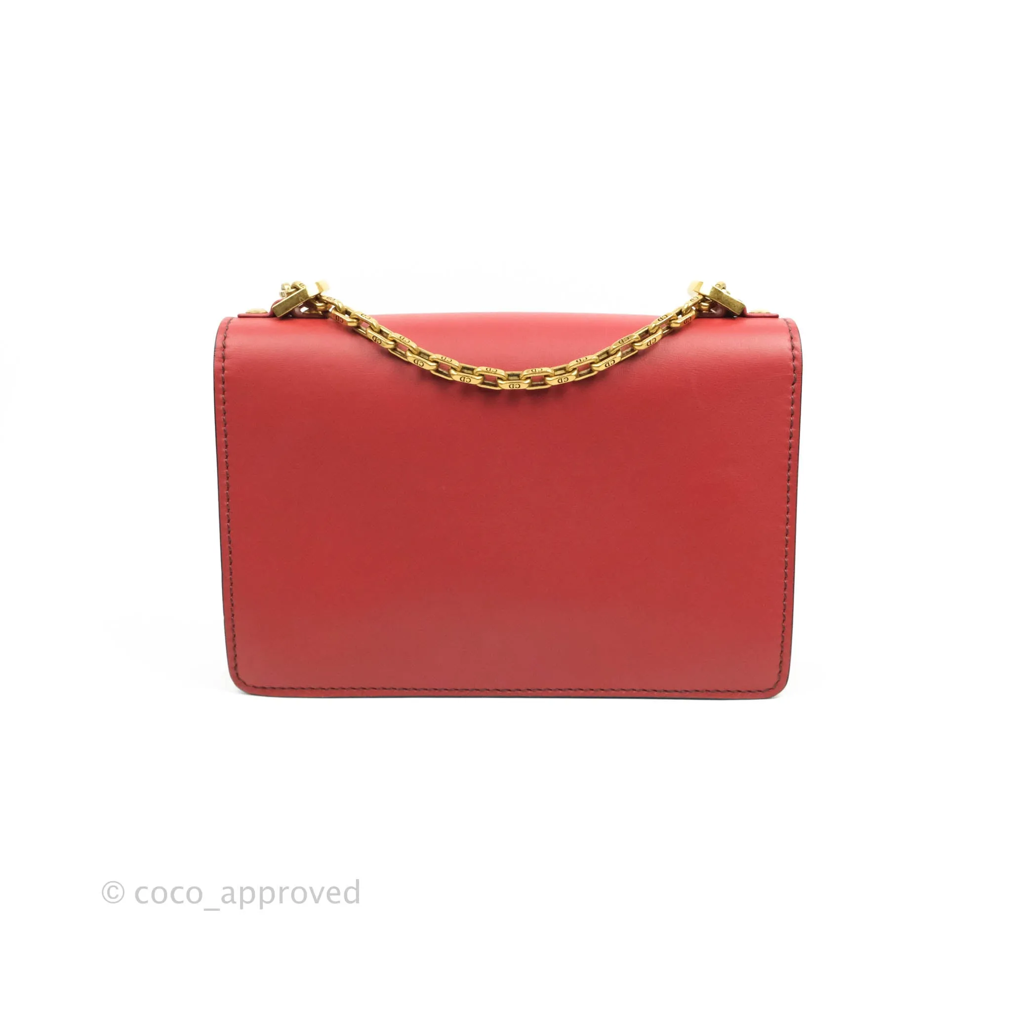 Christian Dior J'Adior Chain Flap Bag Red Calfskin