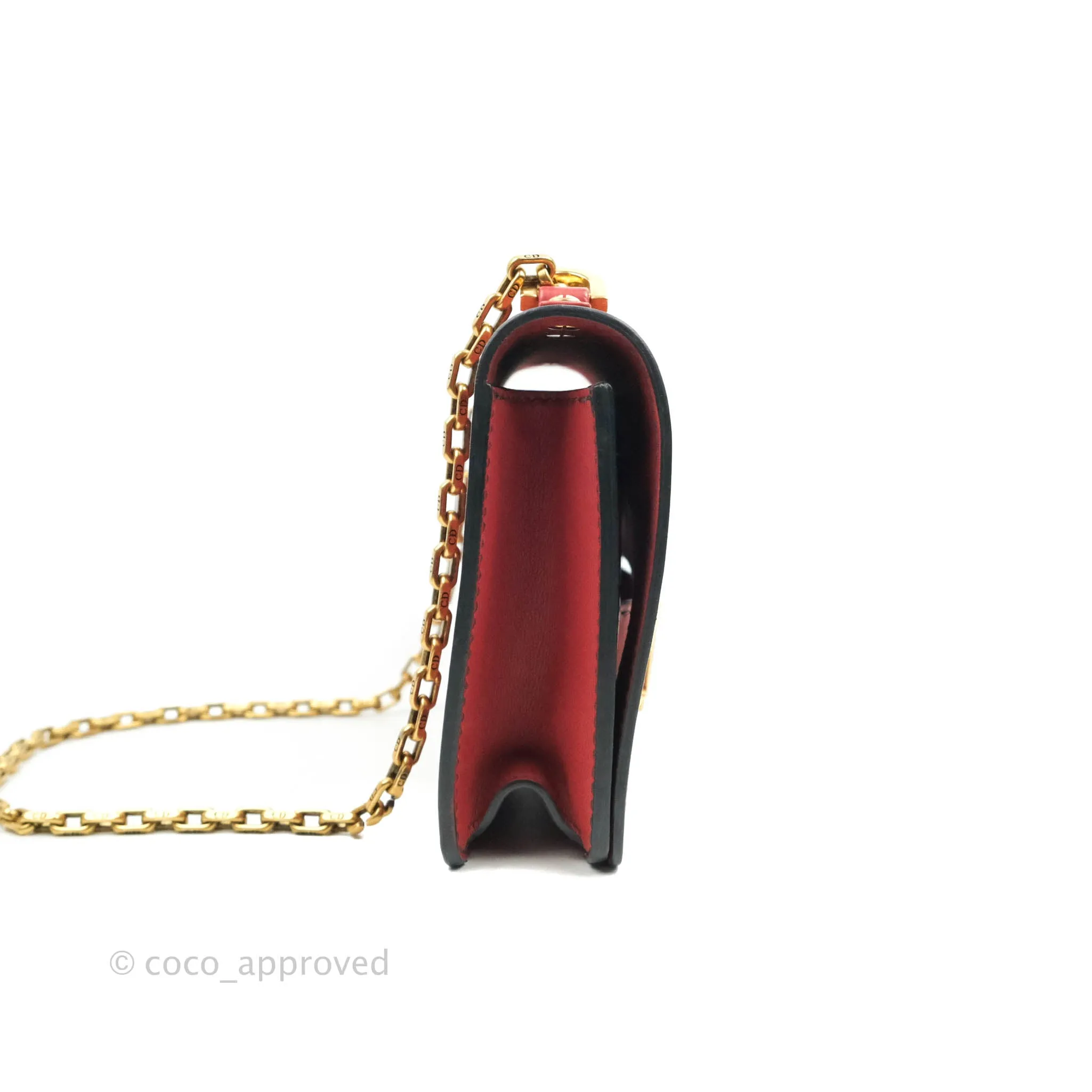 Christian Dior J'Adior Chain Flap Bag Red Calfskin