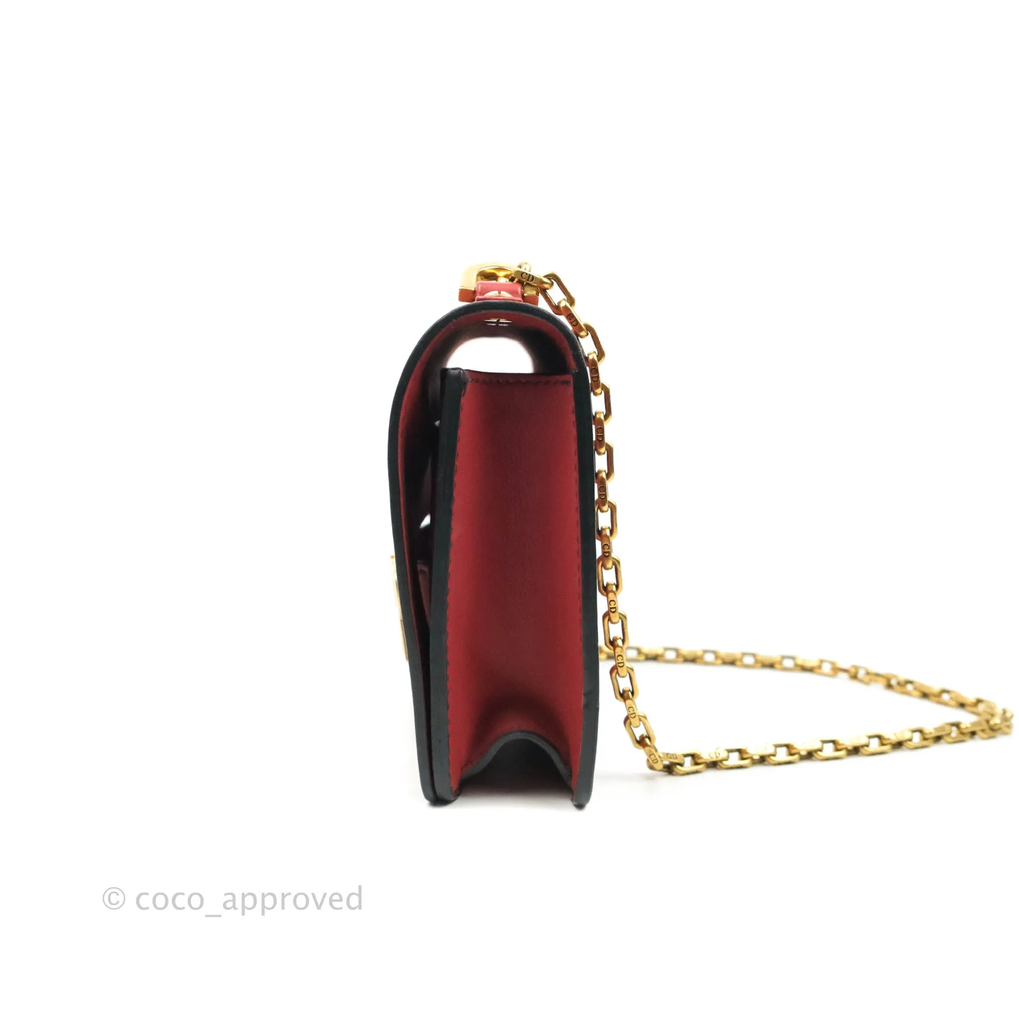 Christian Dior J'Adior Chain Flap Bag Red Calfskin