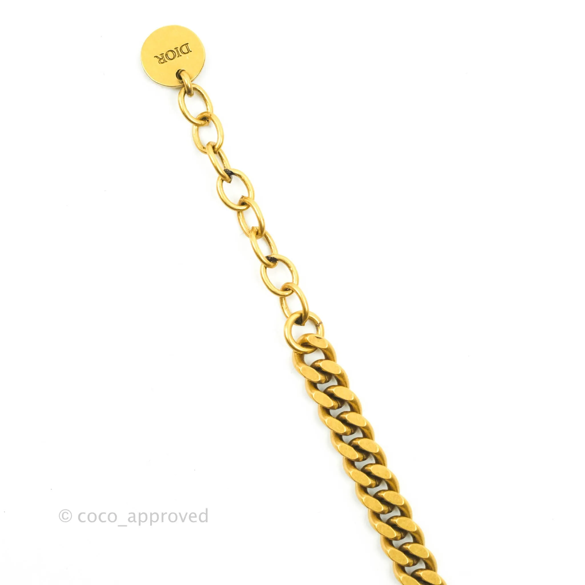 Christian Dior J'Adior Pearl Plate Bracelet Antique Gold