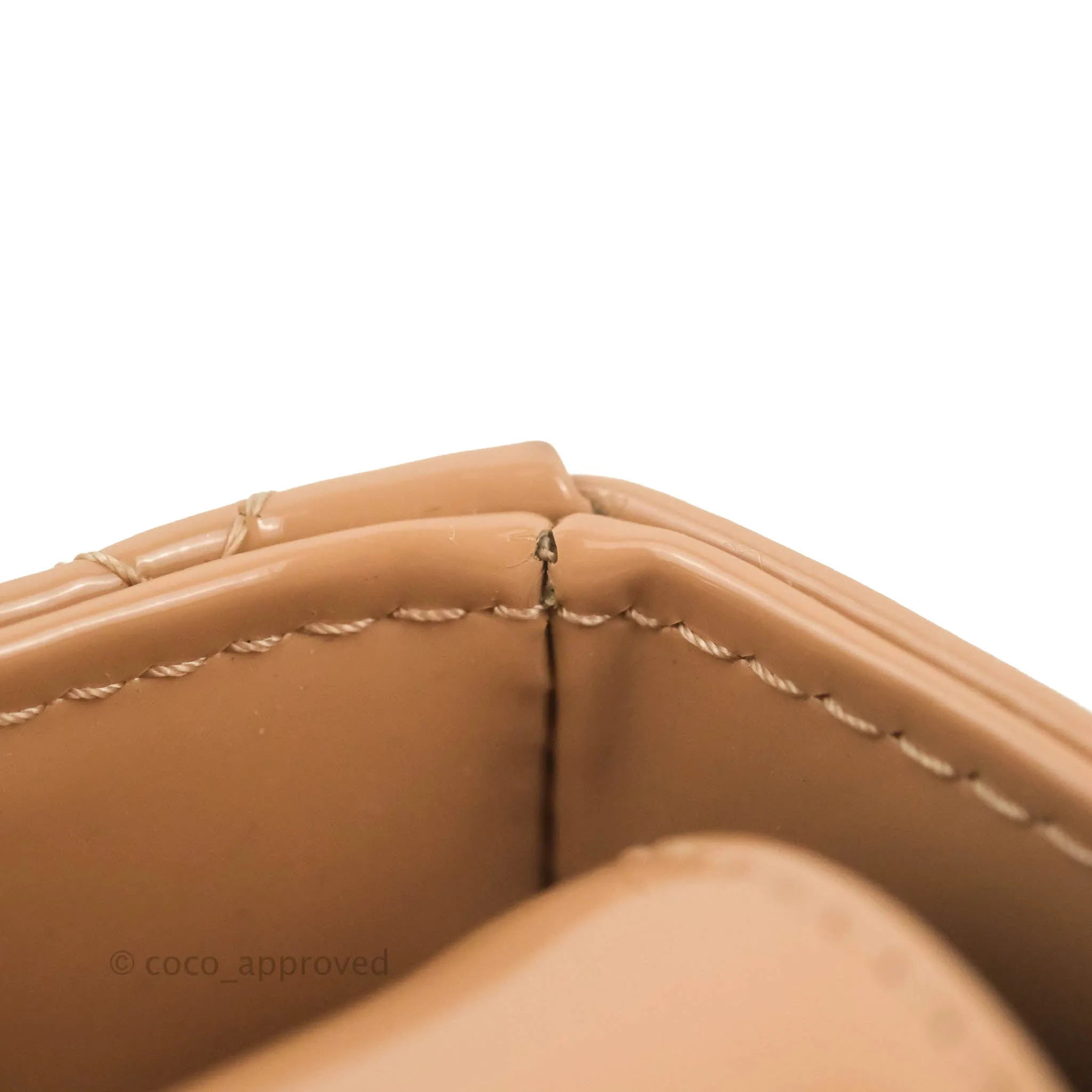 Christian Dior Lady Dior Beige Pink Patent Gold Hardware