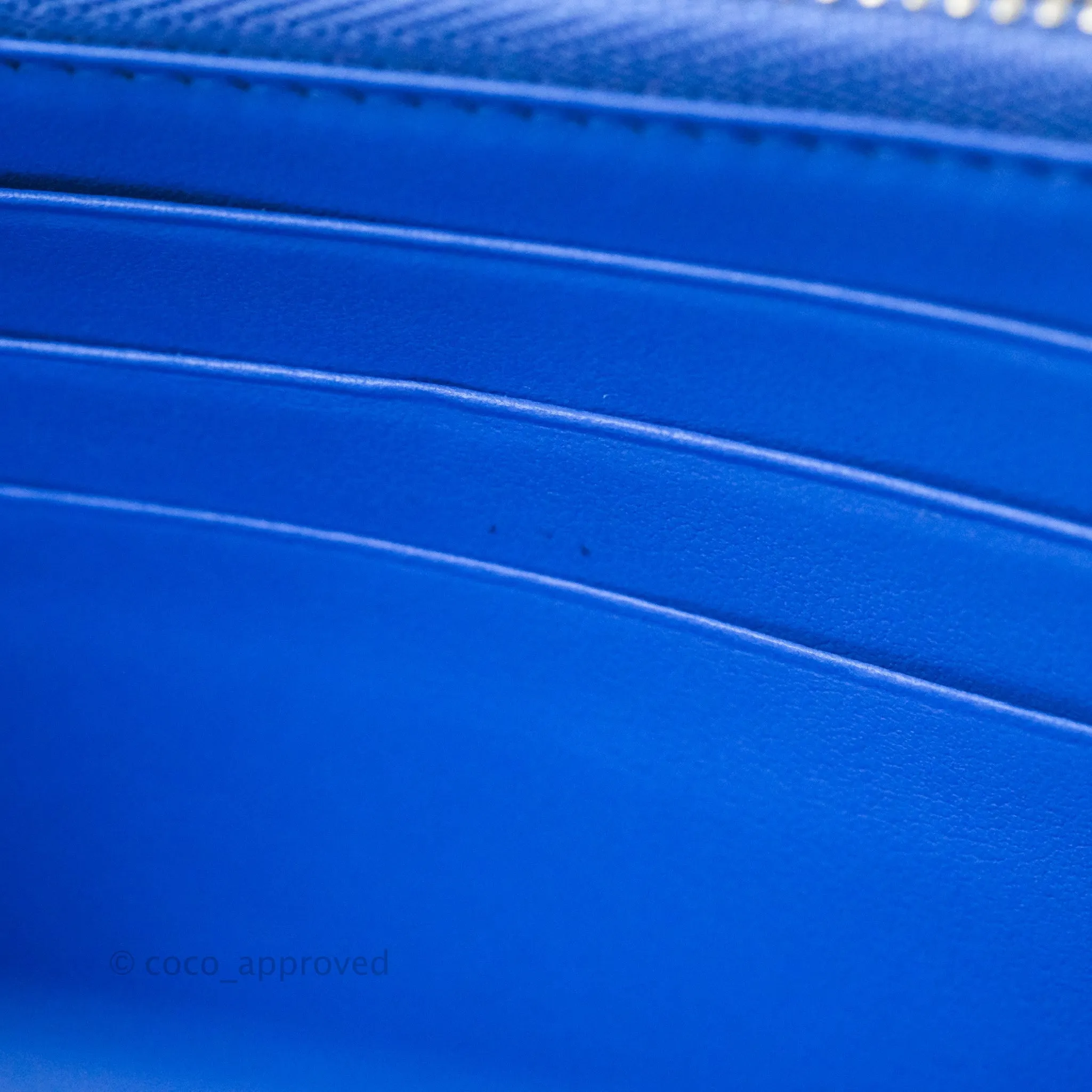 Christian Dior Lady Dior Clutch Bag Cannage Patent Blue