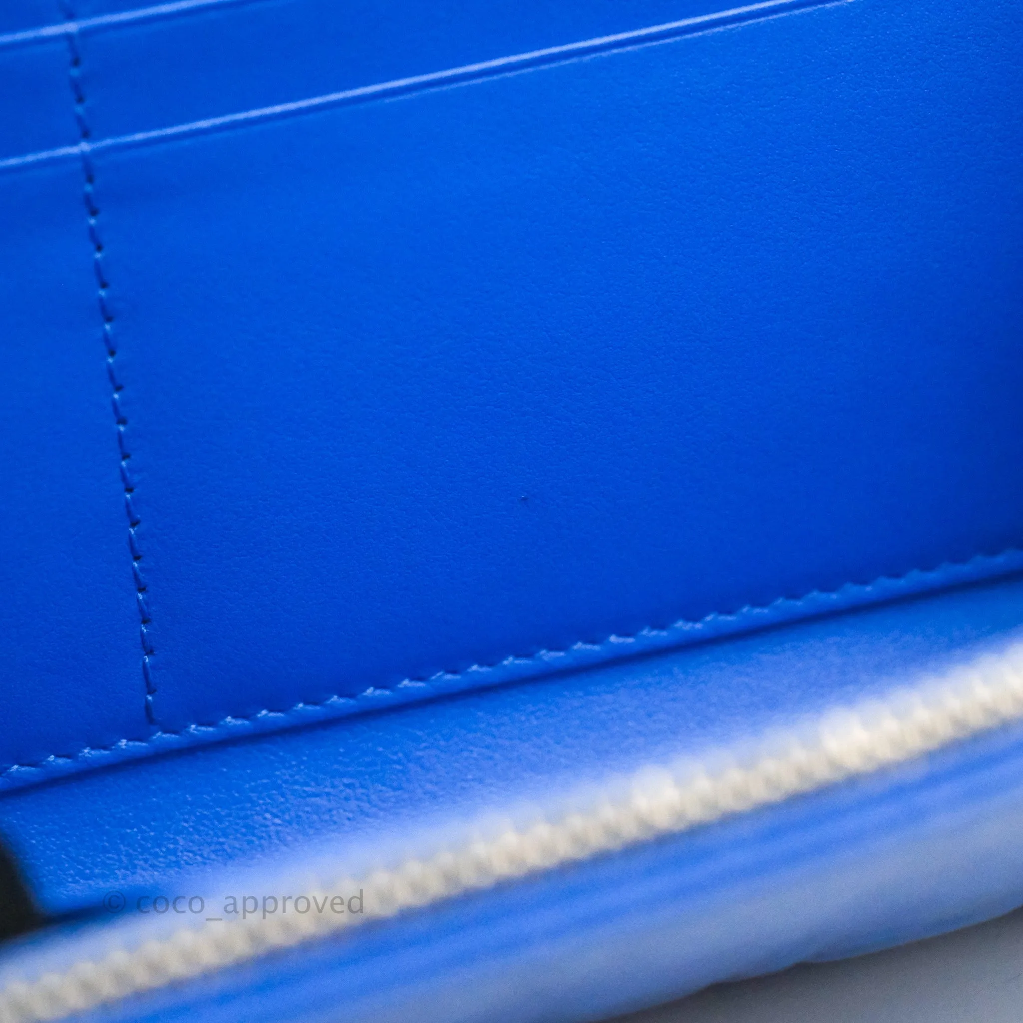 Christian Dior Lady Dior Clutch Bag Cannage Patent Blue