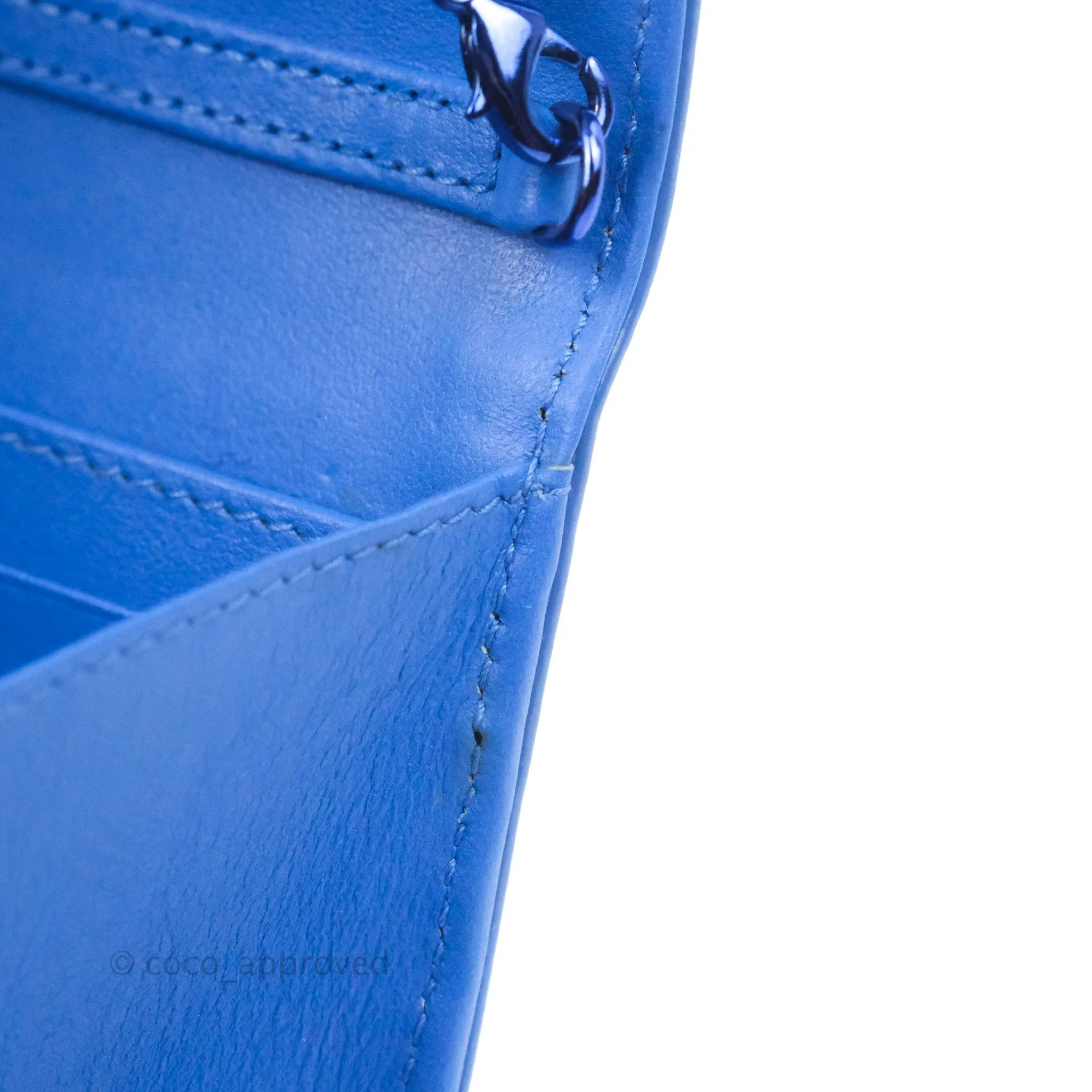 Christian Dior Lady Dior Clutch Bag Cannage Patent Blue