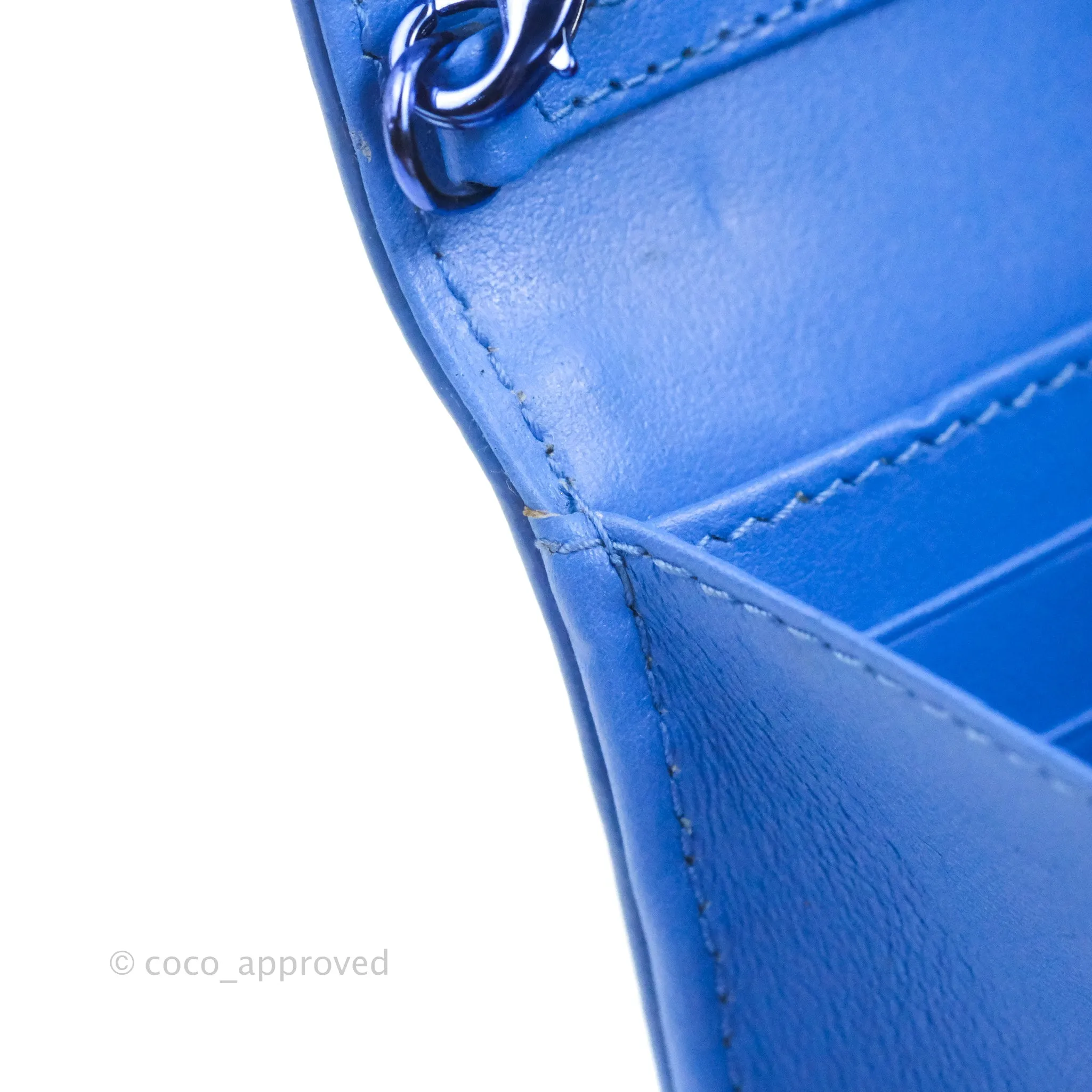 Christian Dior Lady Dior Clutch Bag Cannage Patent Blue