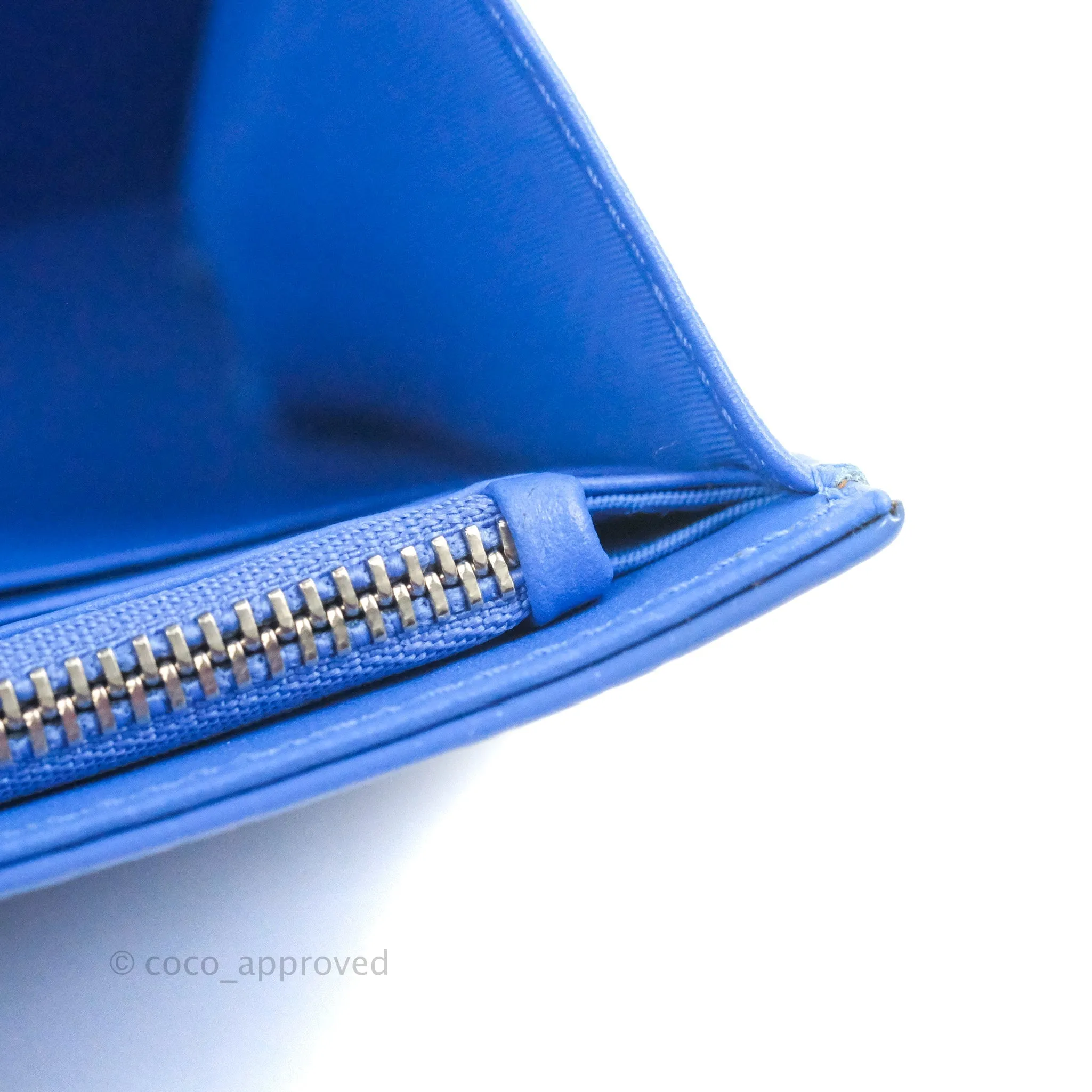 Christian Dior Lady Dior Clutch Bag Cannage Patent Blue