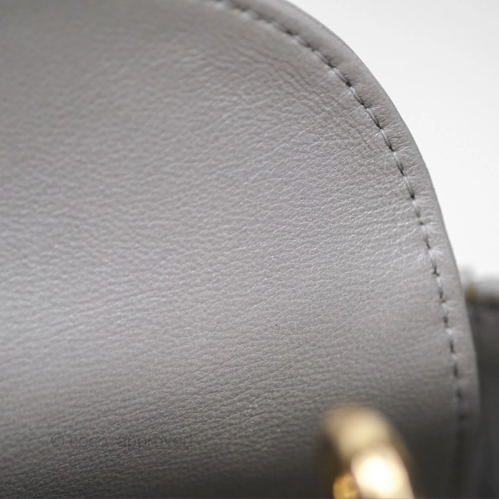 Christian Dior Lambskin Cannage Mini Lady Dior Iridescent Grey Gold Hardware