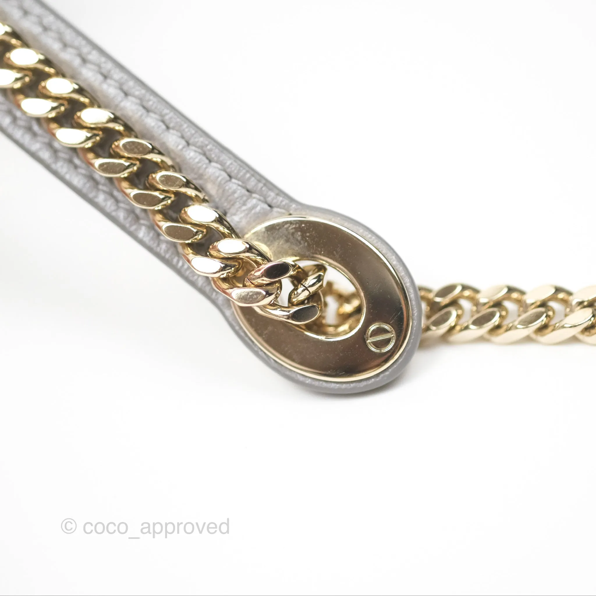 Christian Dior Lambskin Cannage Mini Lady Dior Iridescent Grey Gold Hardware