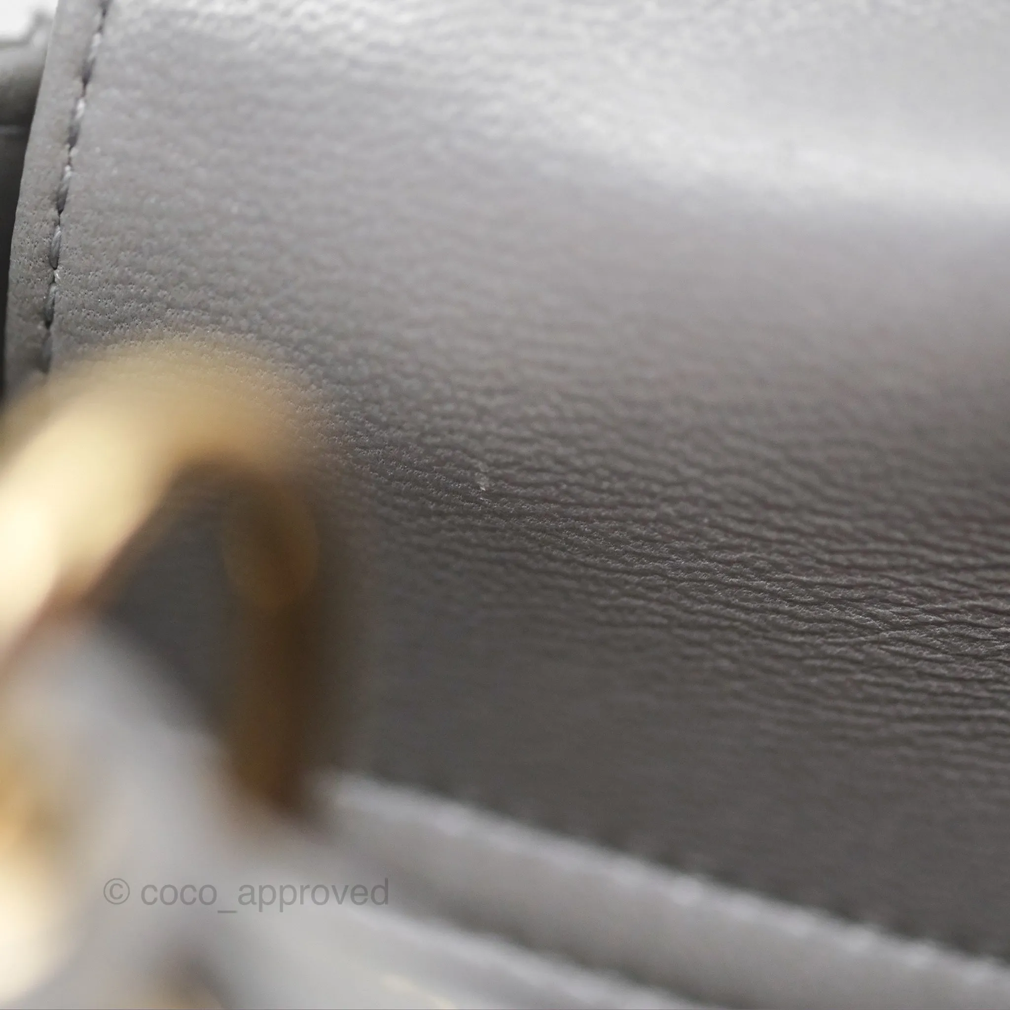 Christian Dior Lambskin Cannage Mini Lady Dior Iridescent Grey Gold Hardware