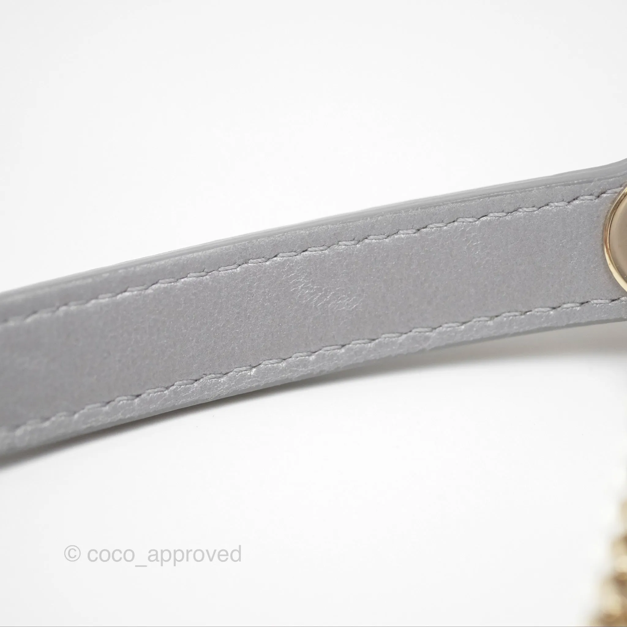 Christian Dior Lambskin Cannage Mini Lady Dior Iridescent Grey Gold Hardware