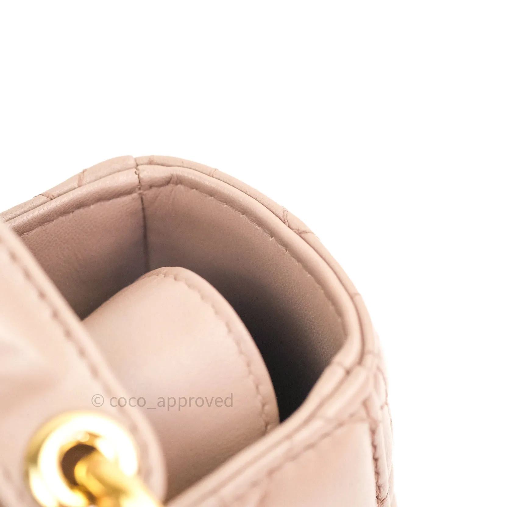 Christian Dior Lambskin My ABCDior Lady Dior Dark Beige Gold Hardware