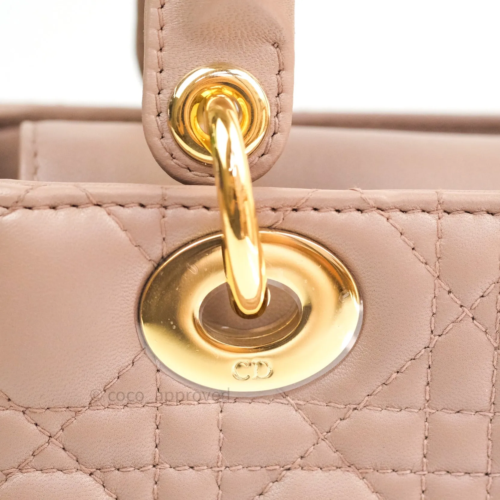 Christian Dior Lambskin My ABCDior Lady Dior Dark Beige Gold Hardware