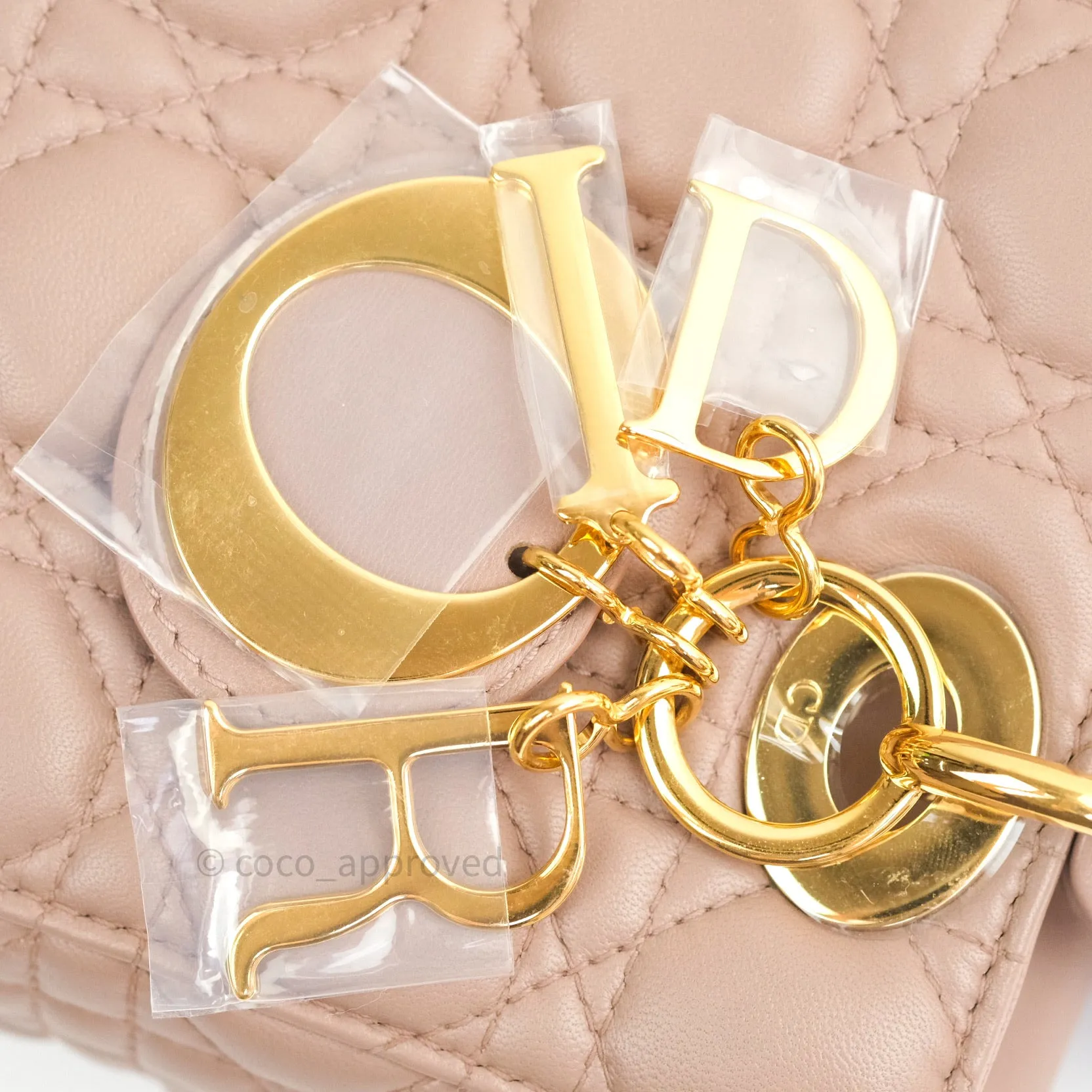Christian Dior Lambskin My ABCDior Lady Dior Dark Beige Gold Hardware