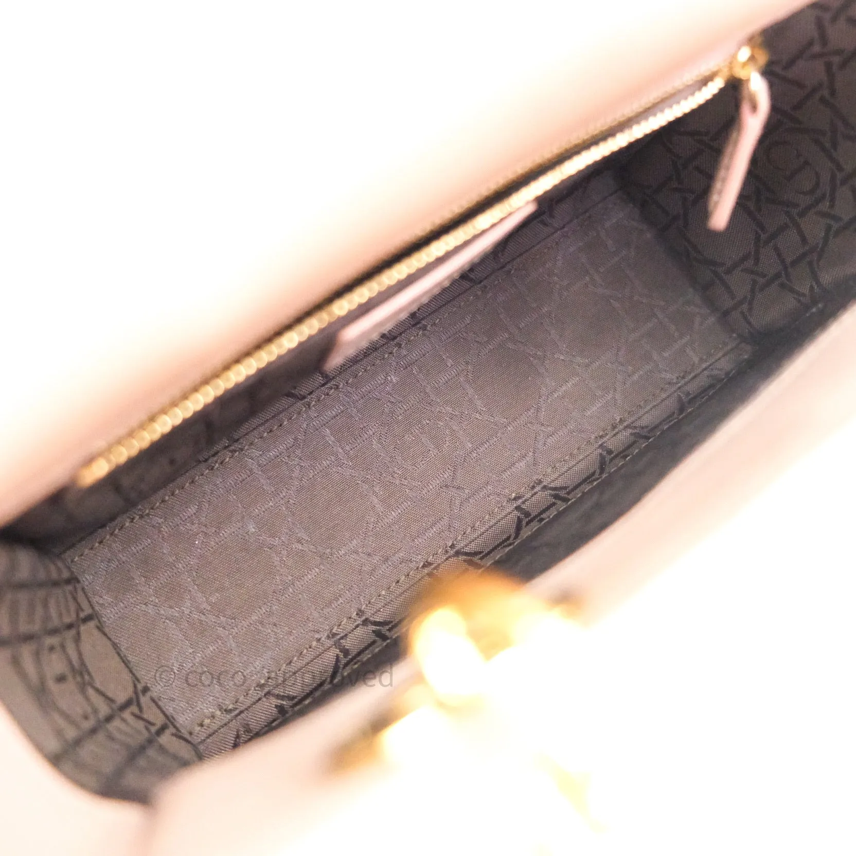 Christian Dior Lambskin My ABCDior Lady Dior Dark Beige Gold Hardware