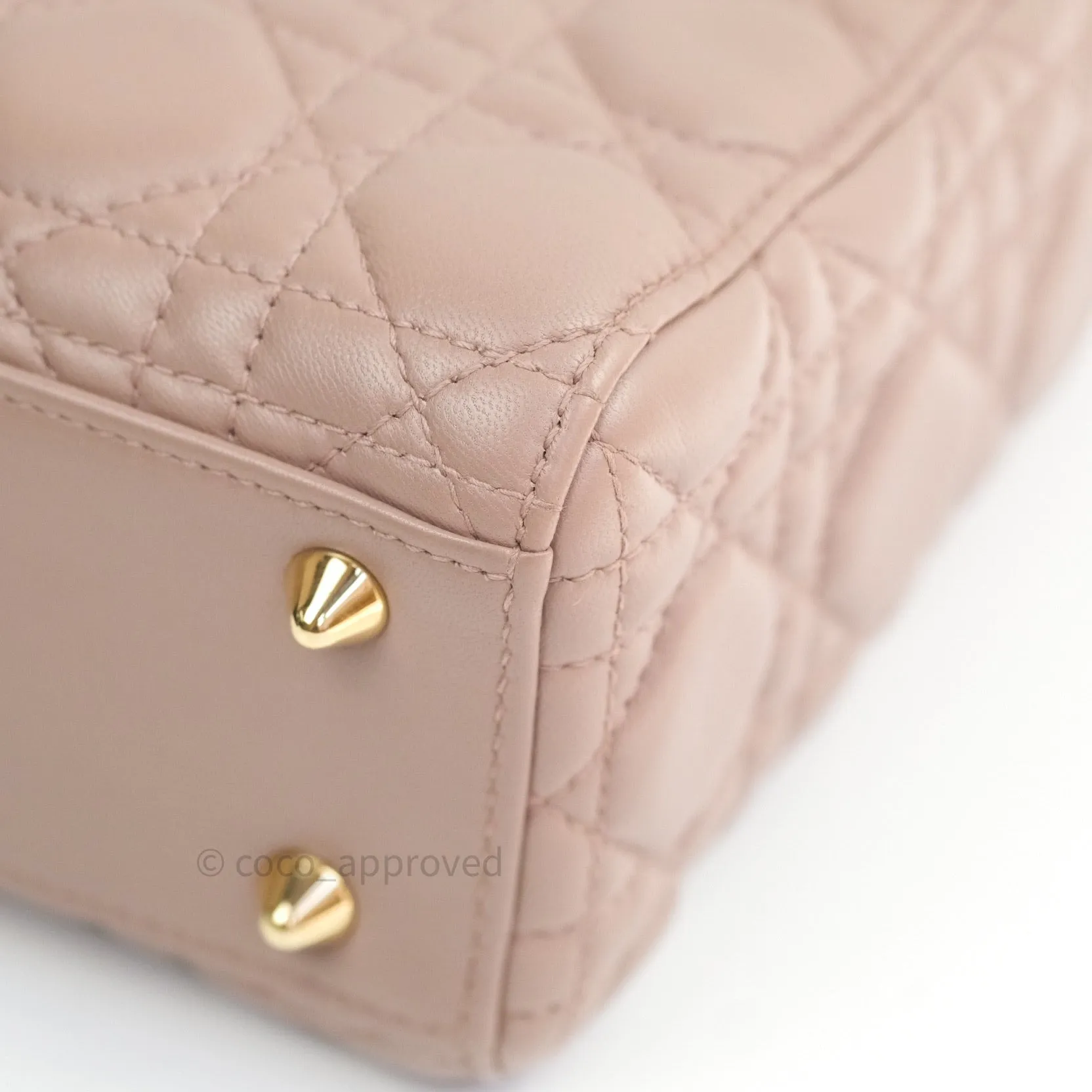 Christian Dior Lambskin My ABCDior Lady Dior Dark Beige Gold Hardware