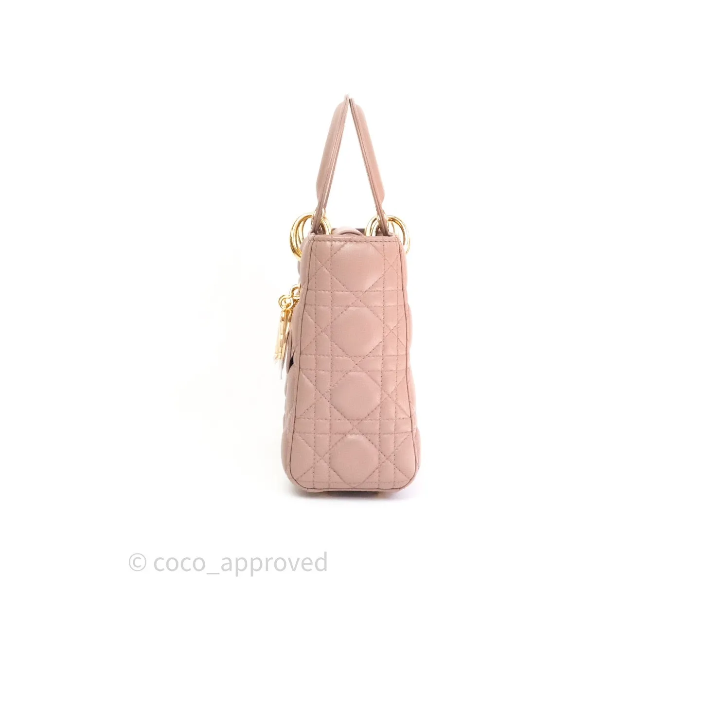 Christian Dior Lambskin My ABCDior Lady Dior Dark Beige Gold Hardware