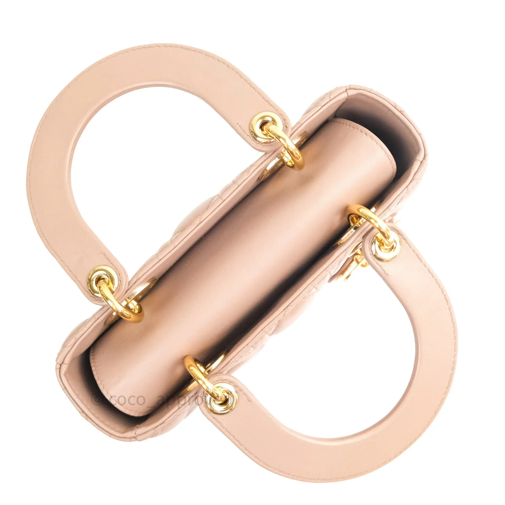 Christian Dior Lambskin My ABCDior Lady Dior Dark Beige Gold Hardware