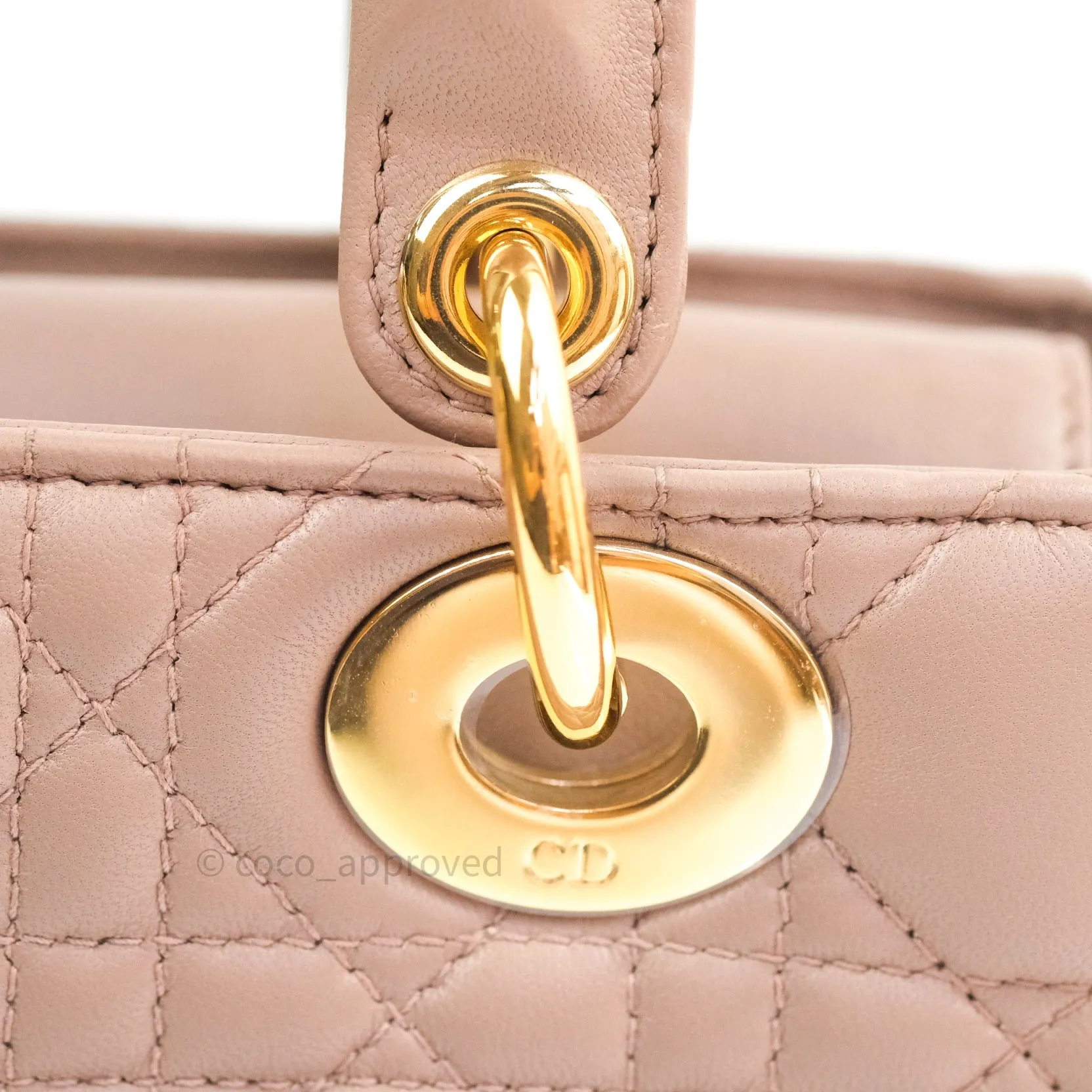 Christian Dior Lambskin My ABCDior Lady Dior Dark Beige Gold Hardware