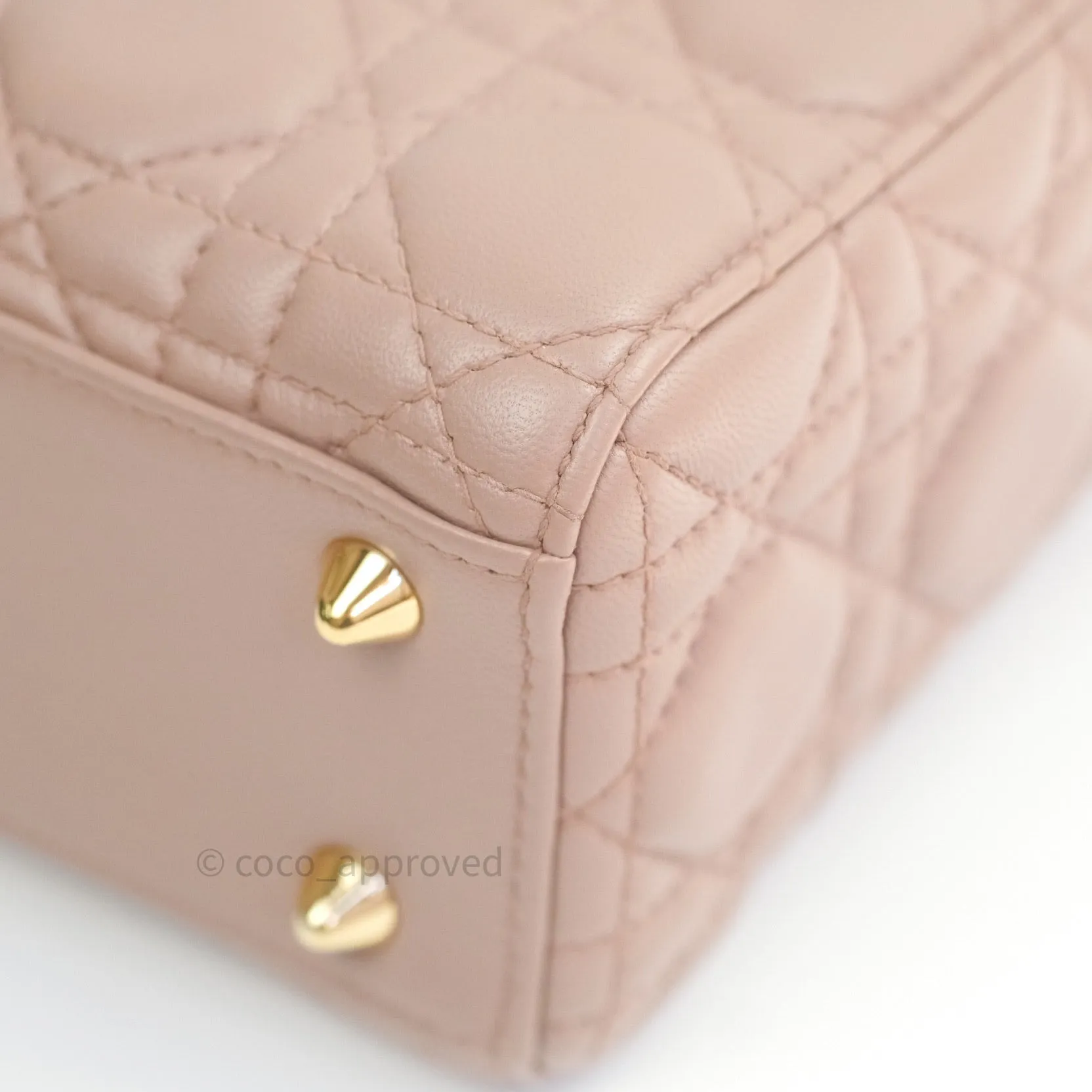 Christian Dior Lambskin My ABCDior Lady Dior Dark Beige Gold Hardware