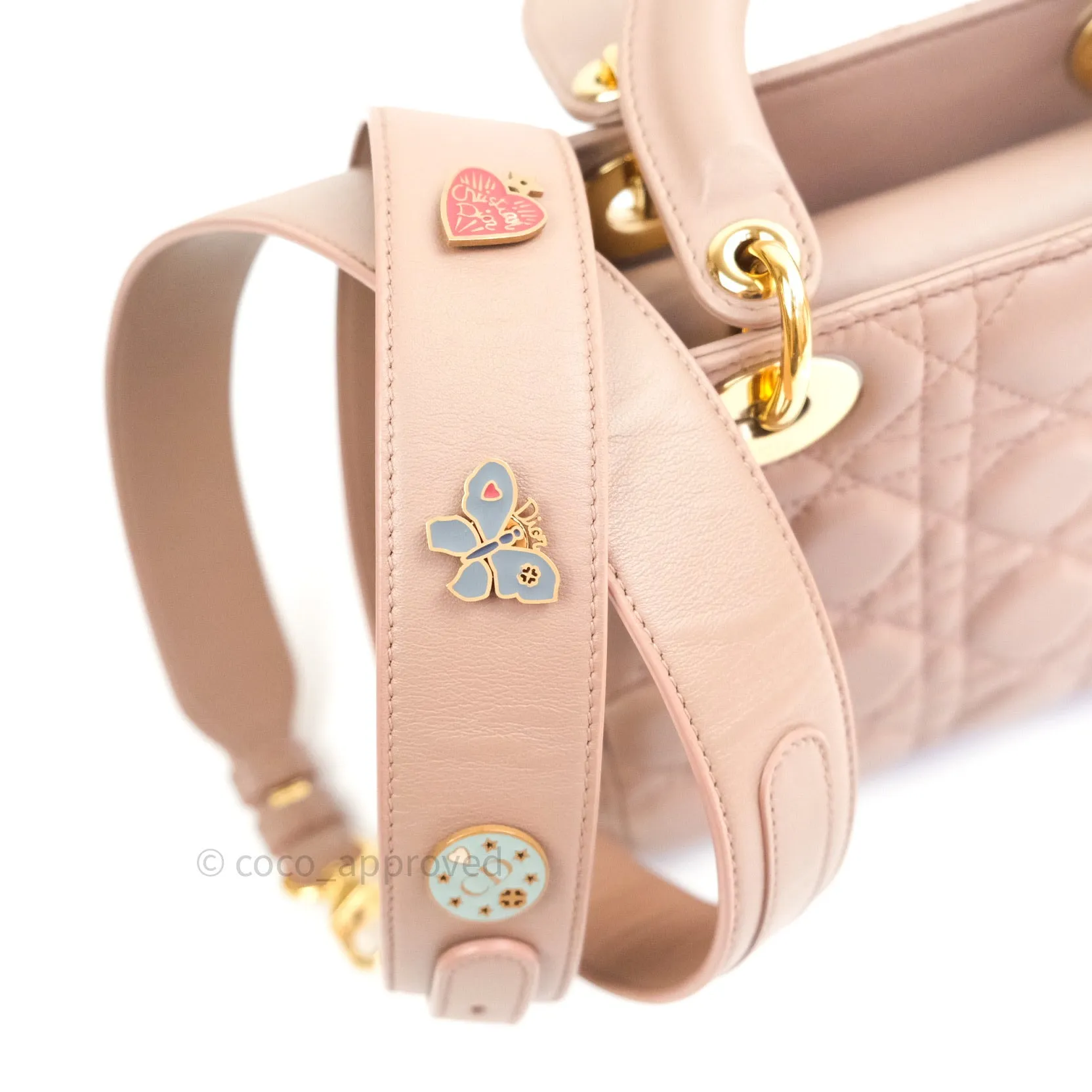 Christian Dior Lambskin My ABCDior Lady Dior Dark Beige Gold Hardware