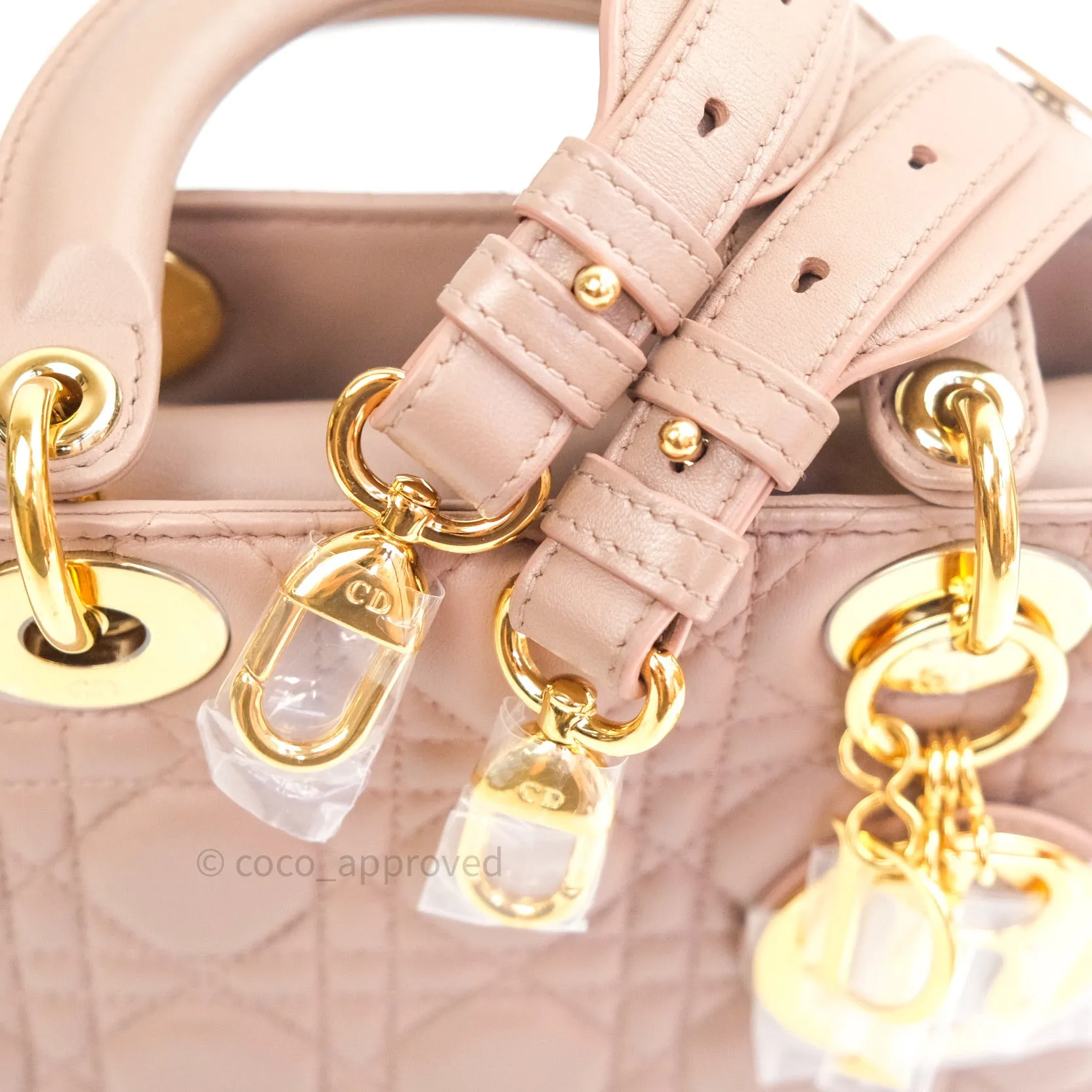 Christian Dior Lambskin My ABCDior Lady Dior Dark Beige Gold Hardware
