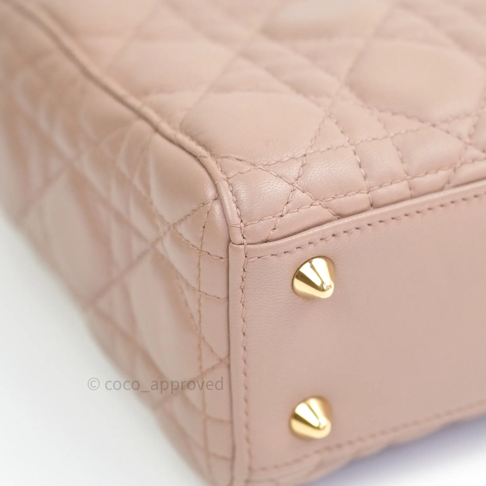 Christian Dior Lambskin My ABCDior Lady Dior Dark Beige Gold Hardware